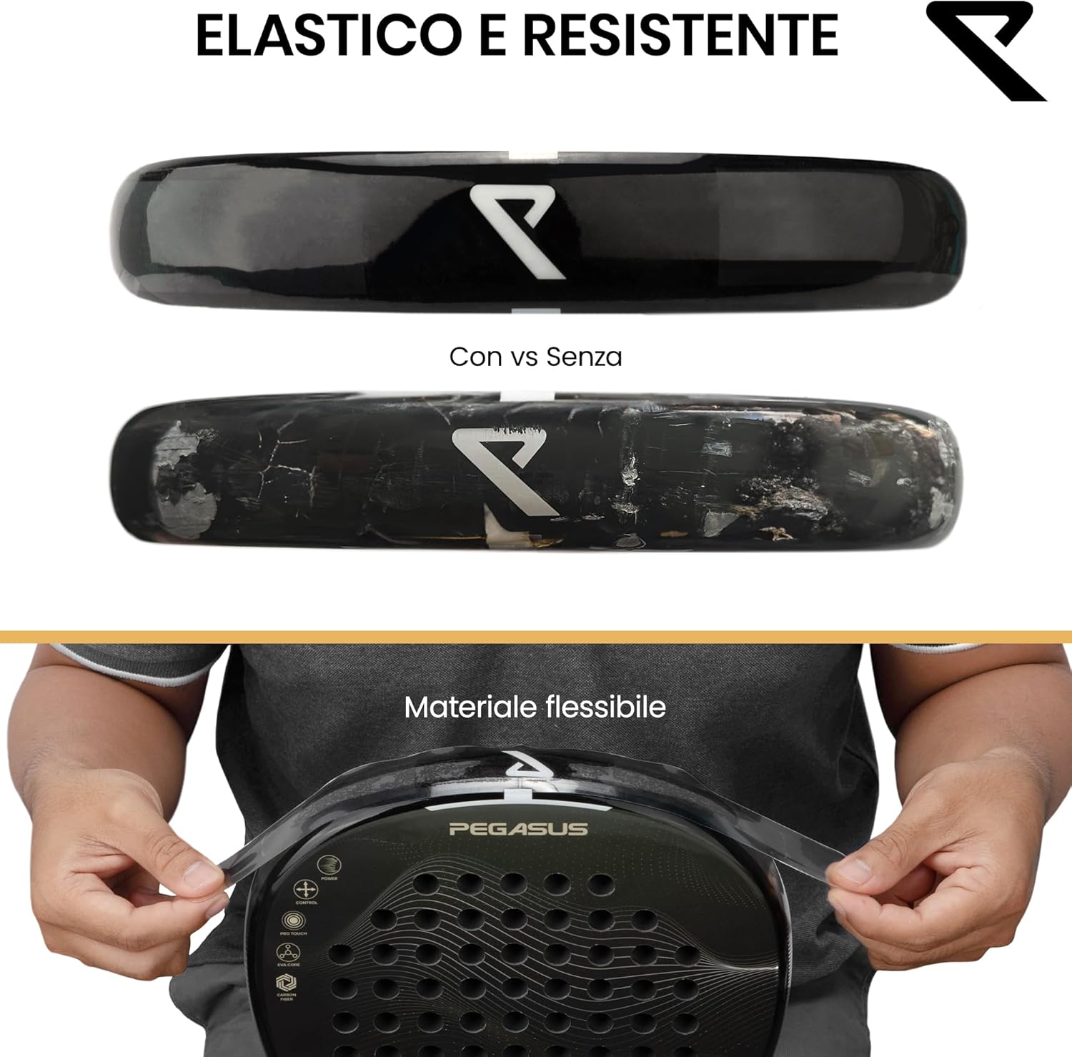 RYZE Protezione Racchetta Padel Trasparente (2 pezzi) - immagine 3