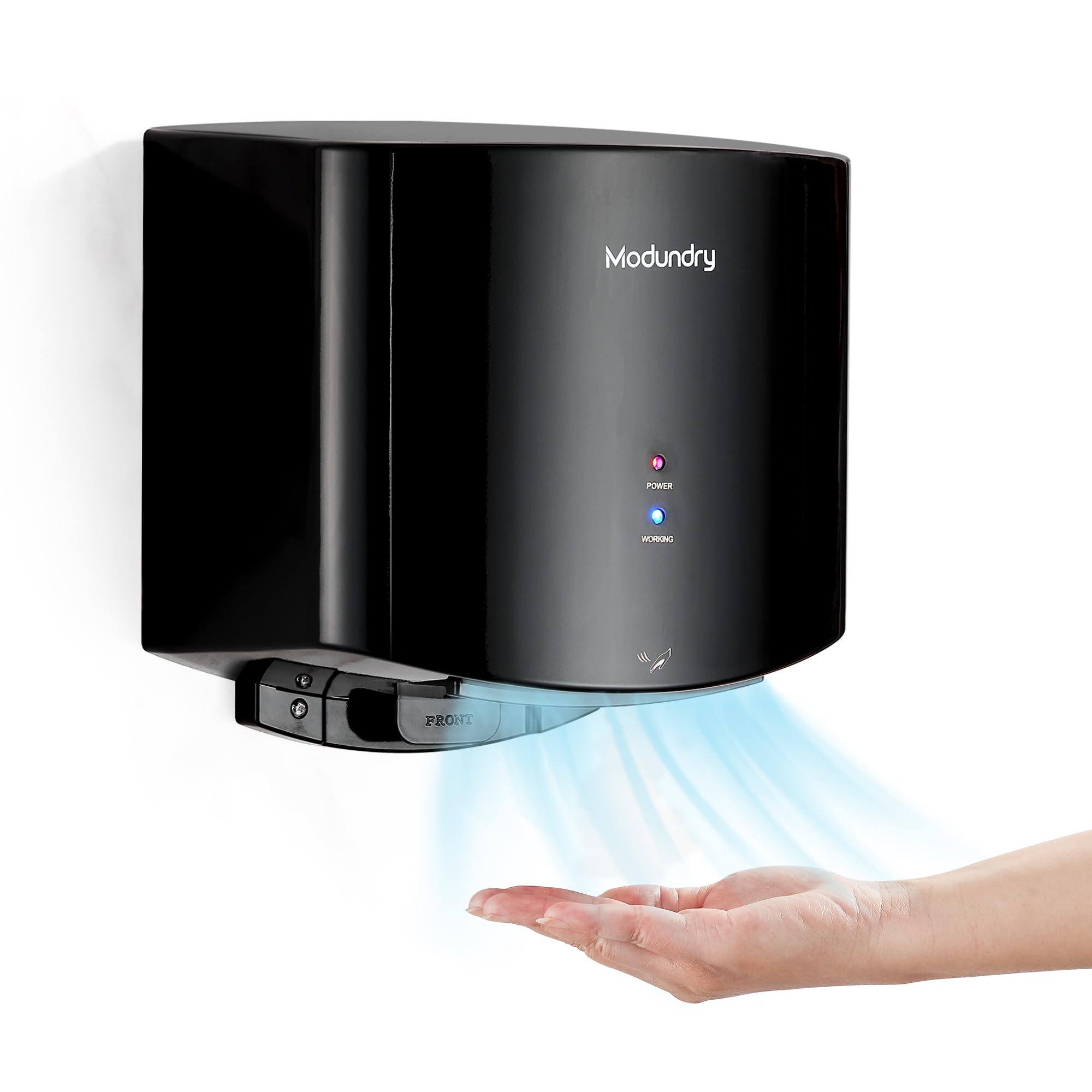 Modundry Asciugamani ad Aria Elettrico, ABS Nero