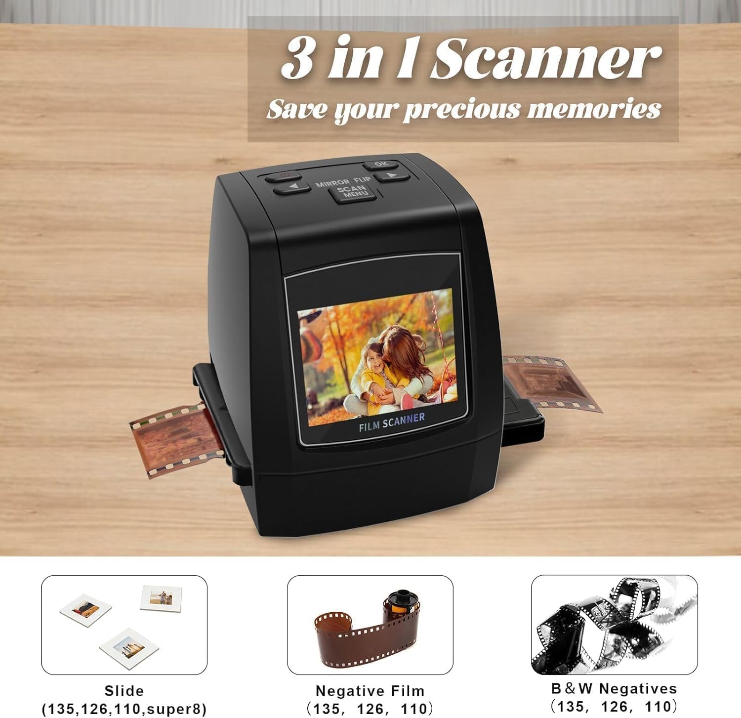 Super 8 Scanner di Pellicole con LCD 2.4" - immagine 2