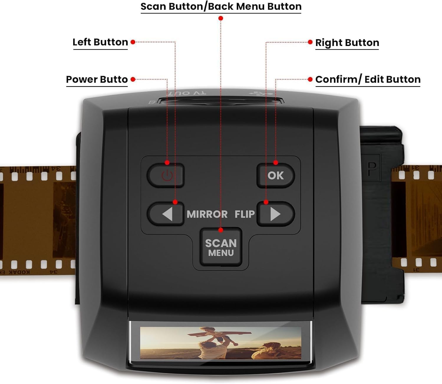 Super 8 Scanner di Pellicole con LCD 2.4" - immagine 3