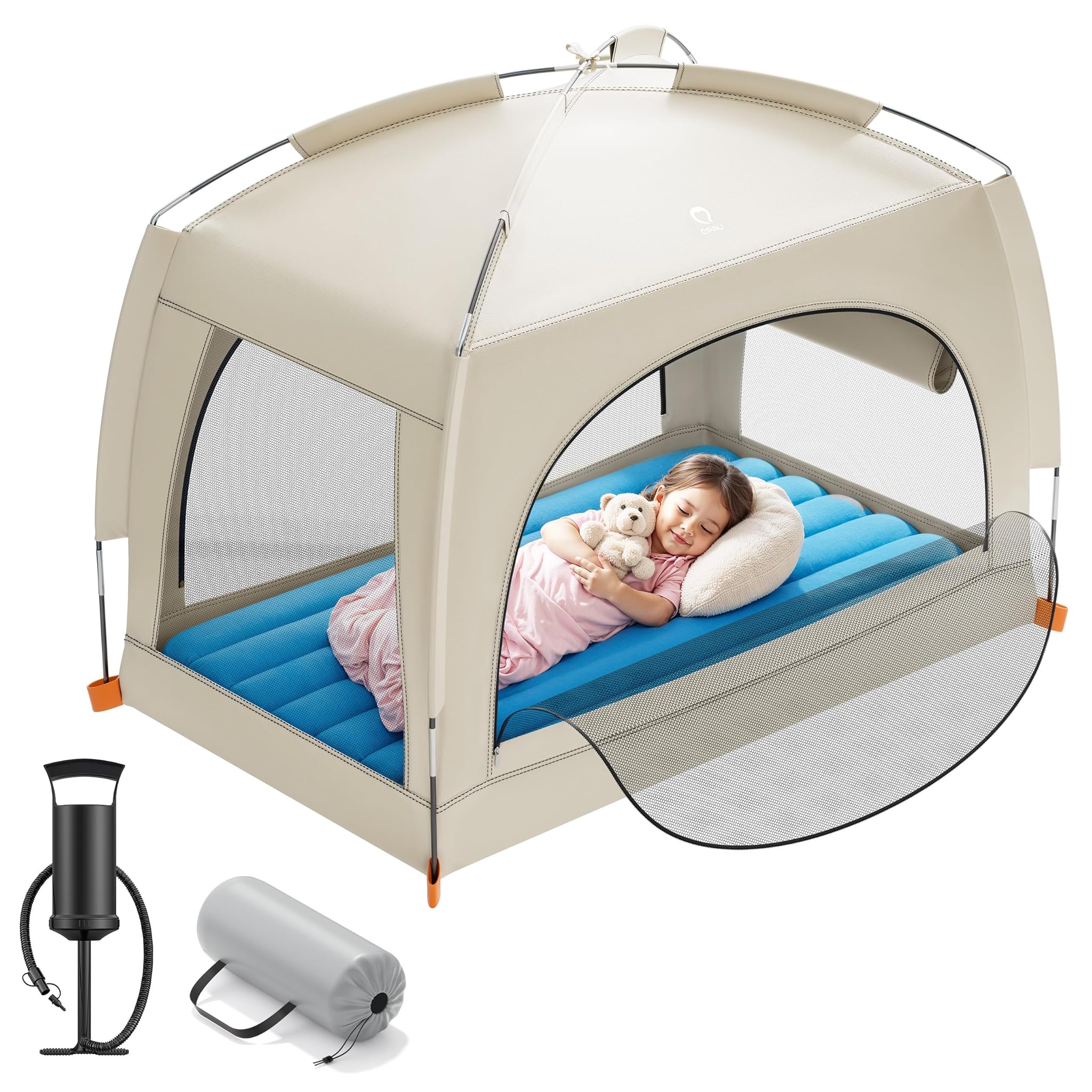 QPAU Inflatable Toddler Travel Bed with Tent