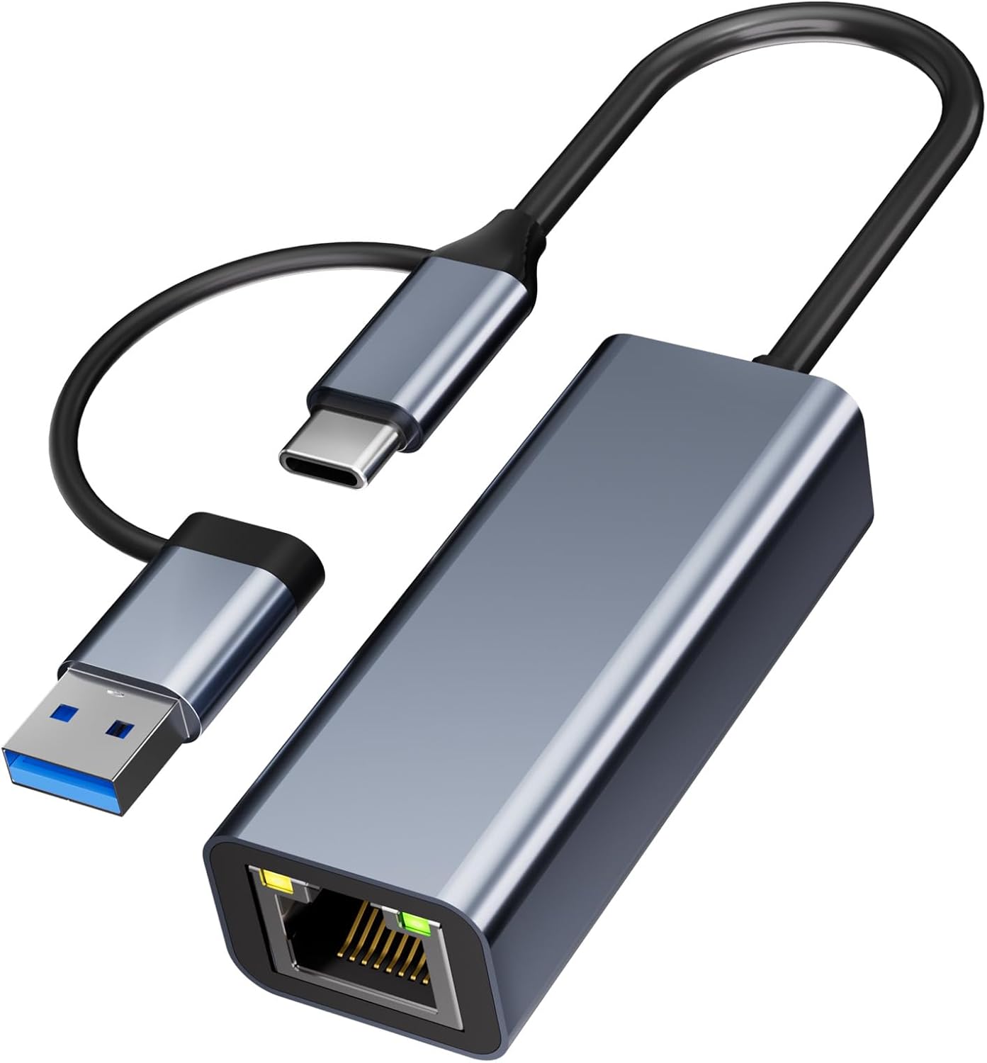 Adattatore USB Ethernet 1000Mbps 2-in-1 - immagine 1