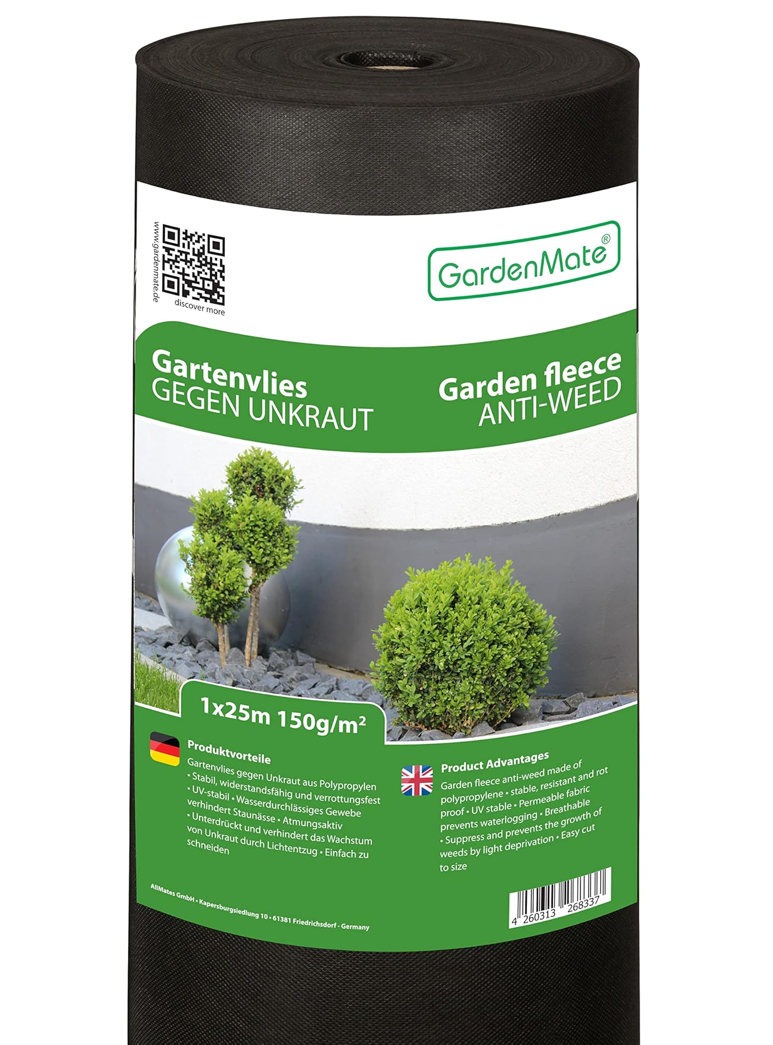 GardenMate Telo Pacciamatura 1x25m 150 g/m²