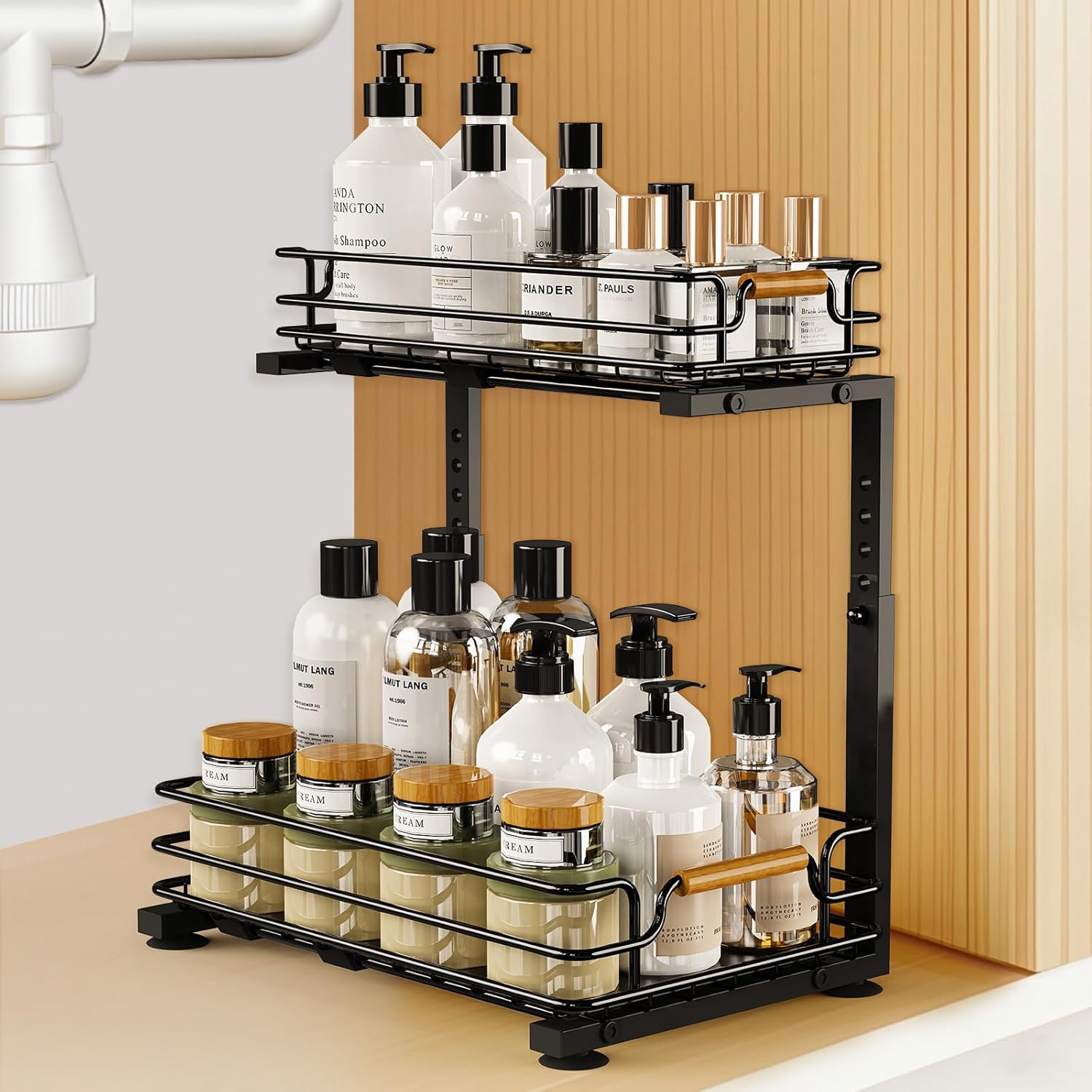 JYPS Organizer Sottolavello 2 Livelli, Nero - immagine 1