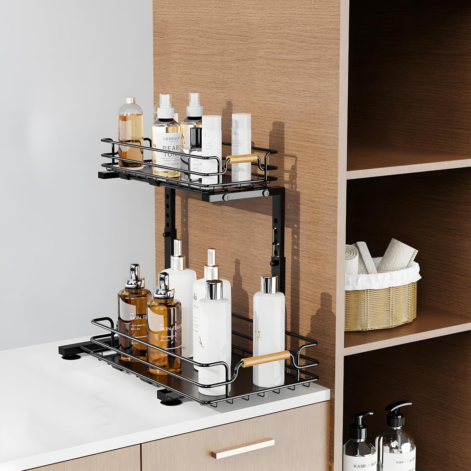 JYPS Organizer Sottolavello 2 Livelli, Nero - immagine 8