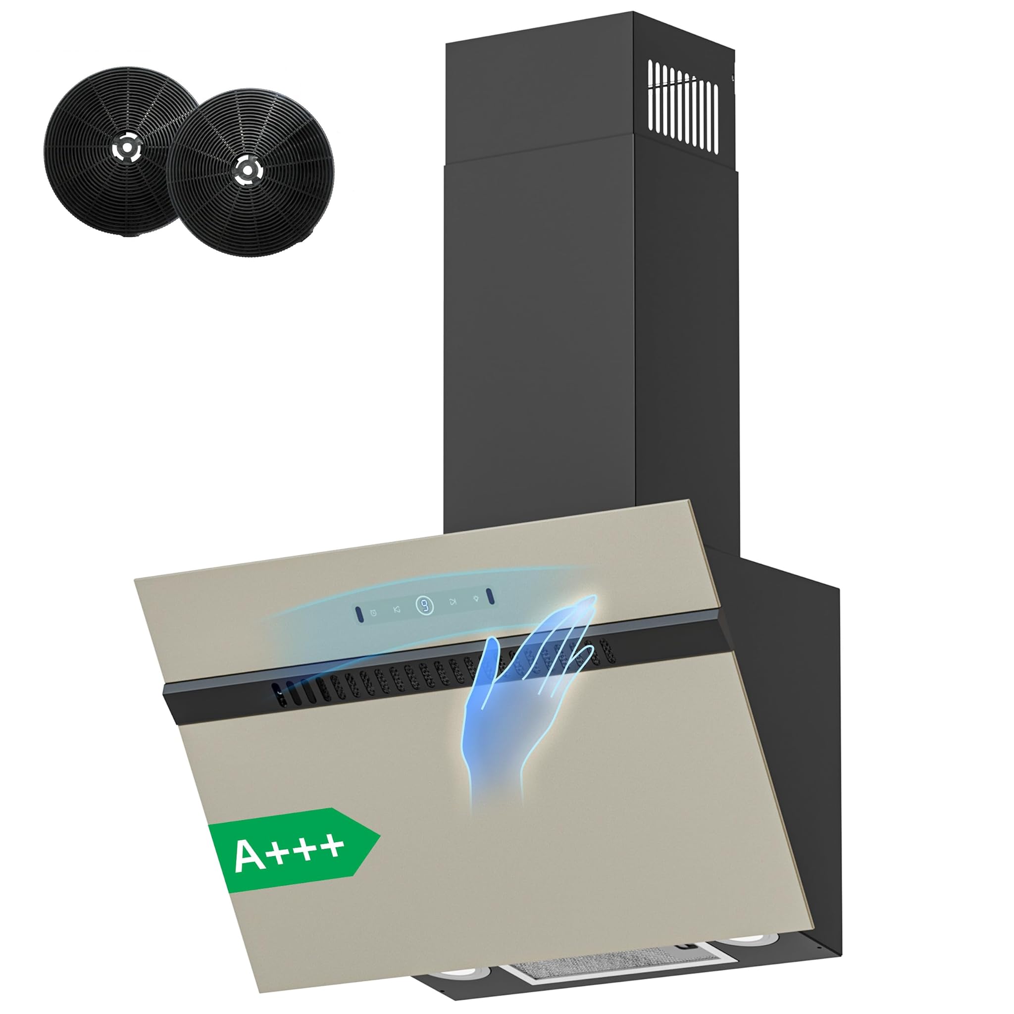 Firegas Cappa Aspirante Inclinata 60cm, Grigio