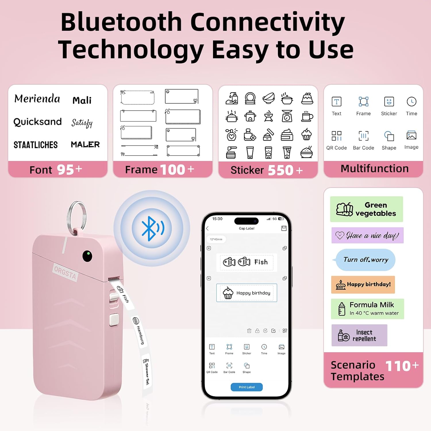 Orgsta S001 Etichettatrice Bluetooth Mini Portatile 2000 mAh - immagine 2