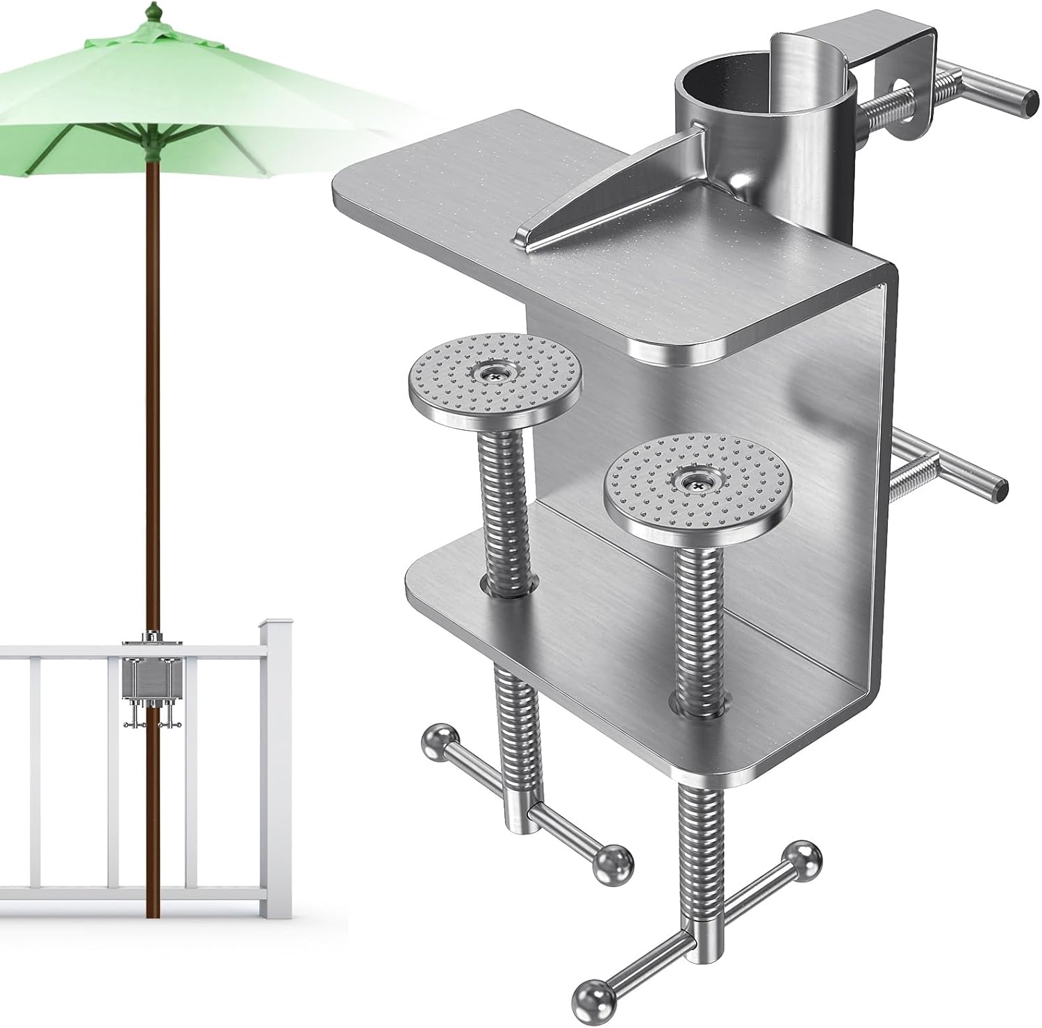 Benelabel Staffa di montaggio per ombrellone a doppia clip - immagine 1