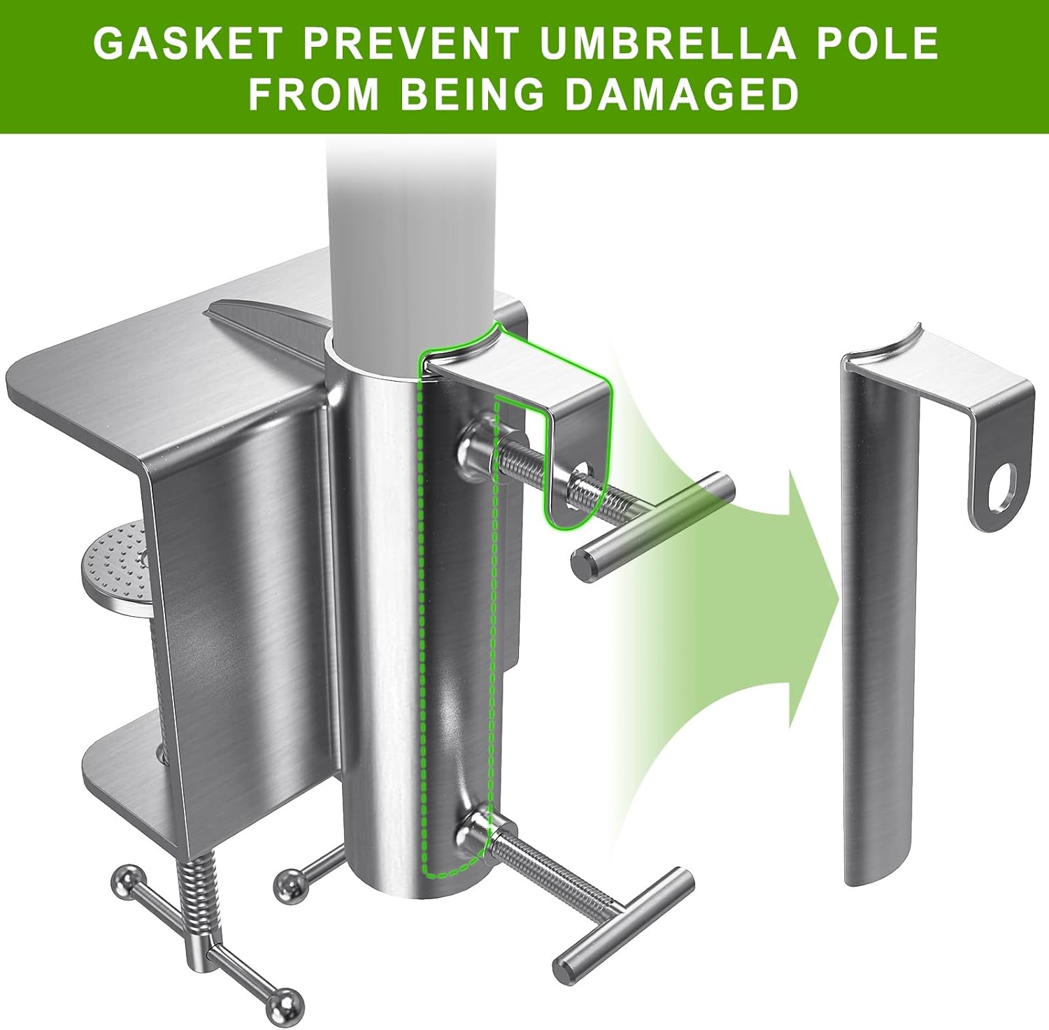 Benelabel Staffa di montaggio per ombrellone a doppia clip - immagine 4