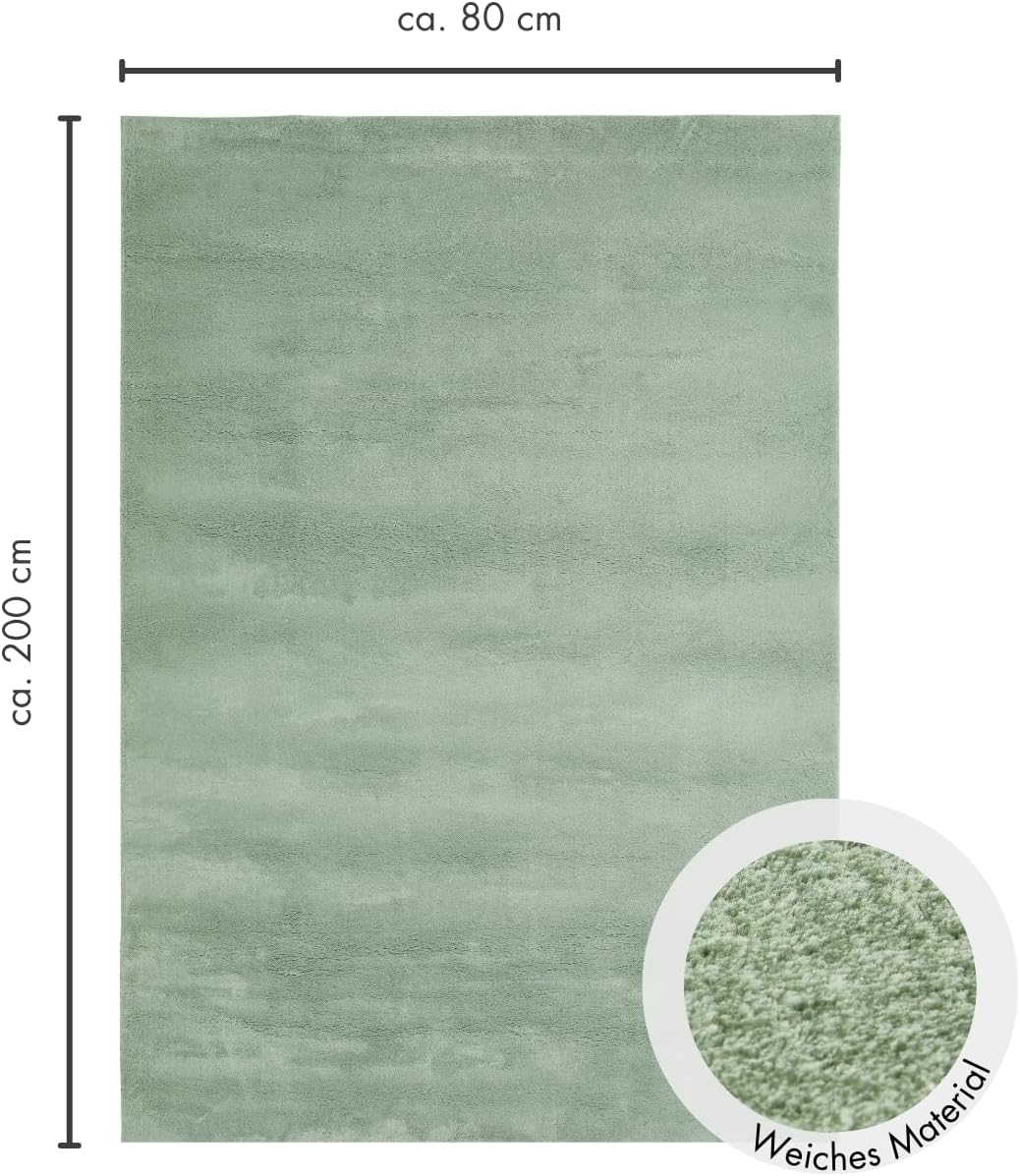 Andiamo Tappeto Arezzo Lavabile 80 x 200 cm, Verde Salvia - immagine 3
