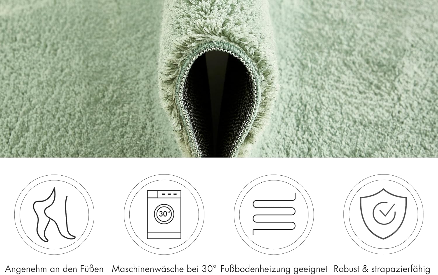 Andiamo Tappeto Arezzo Lavabile 80 x 200 cm, Verde Salvia - immagine 4