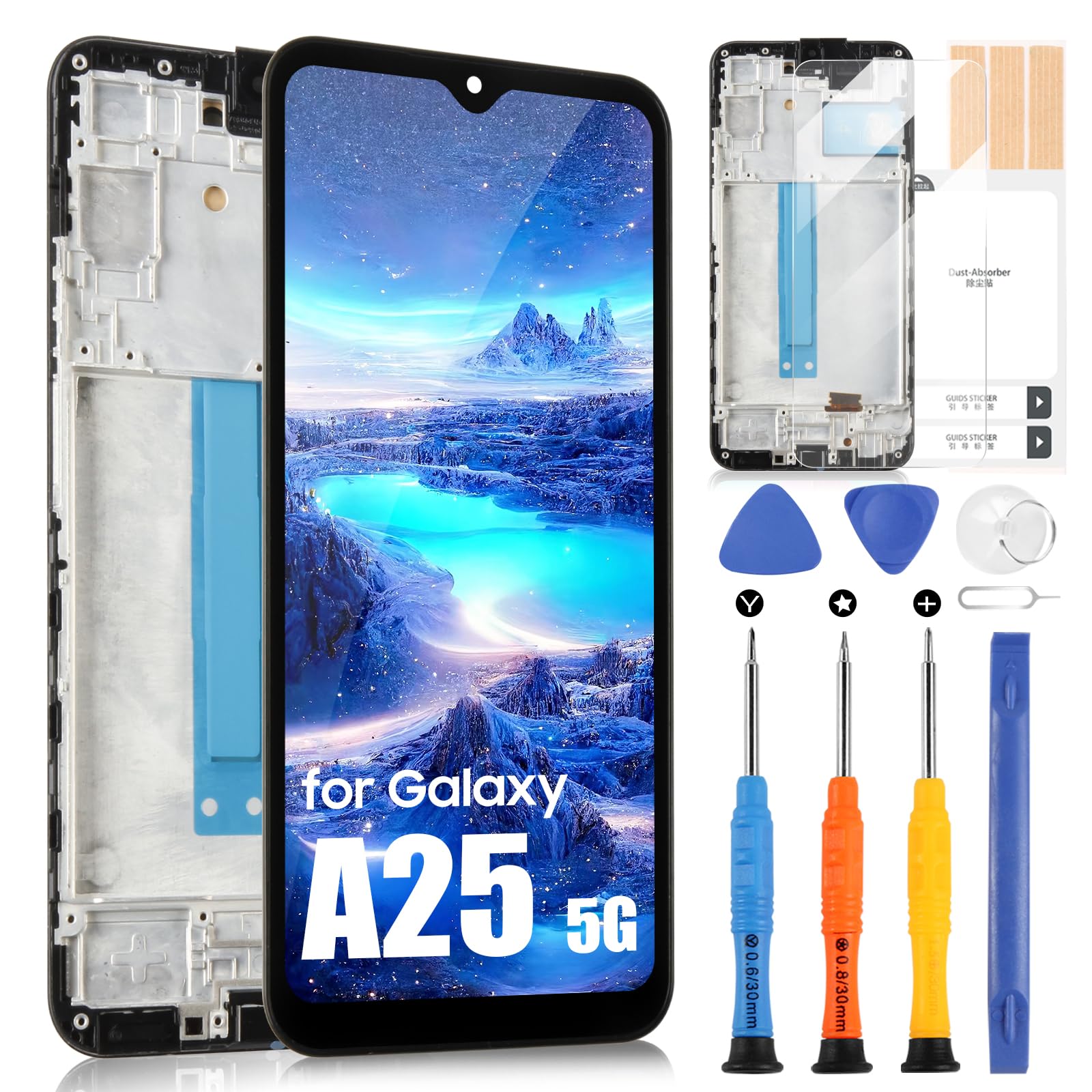 ARSSLY OLED per Samsung Galaxy A25 5G Schermo LCD, Nero