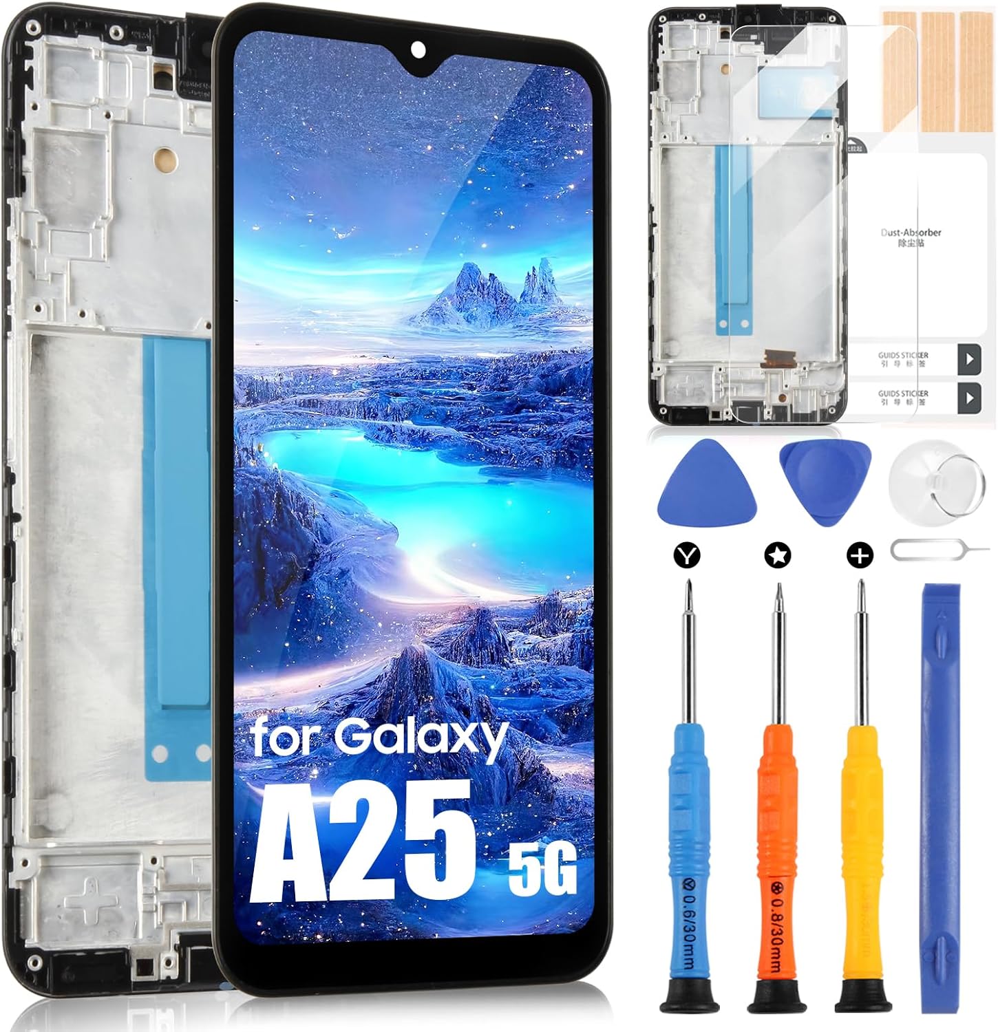 ARSSLY OLED per Samsung Galaxy A25 5G Schermo LCD, Nero - immagine 1