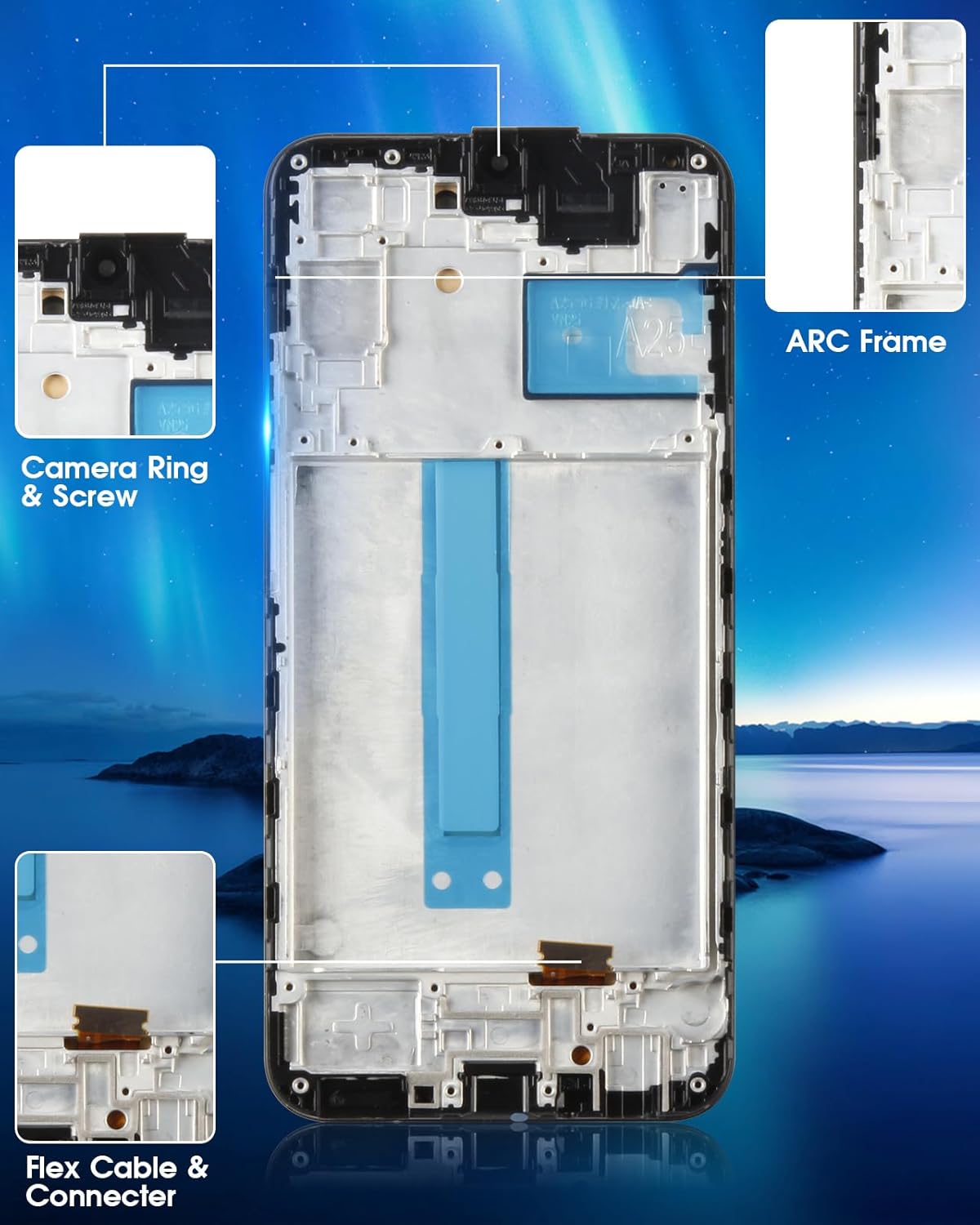 ARSSLY OLED per Samsung Galaxy A25 5G Schermo LCD, Nero - immagine 7