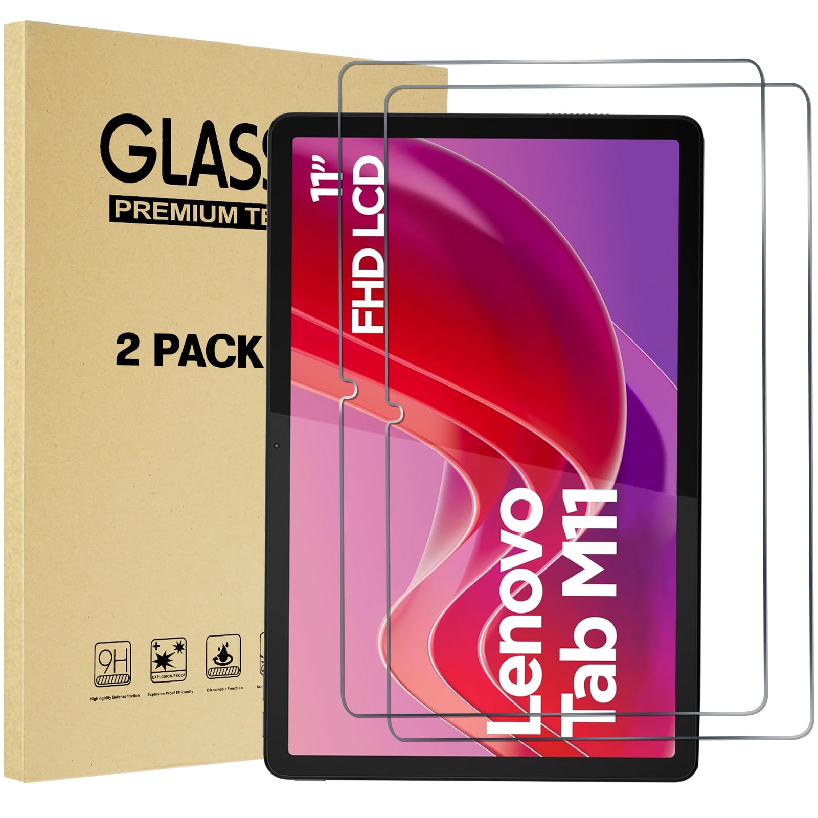 Procase Pellicola Vetro Temperato per Lenovo Tab M11 11"