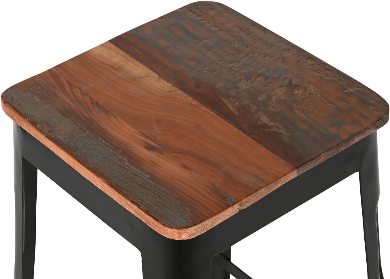 TABURETE METAL MADERA 34X33X77 NEGRO - immagine 3