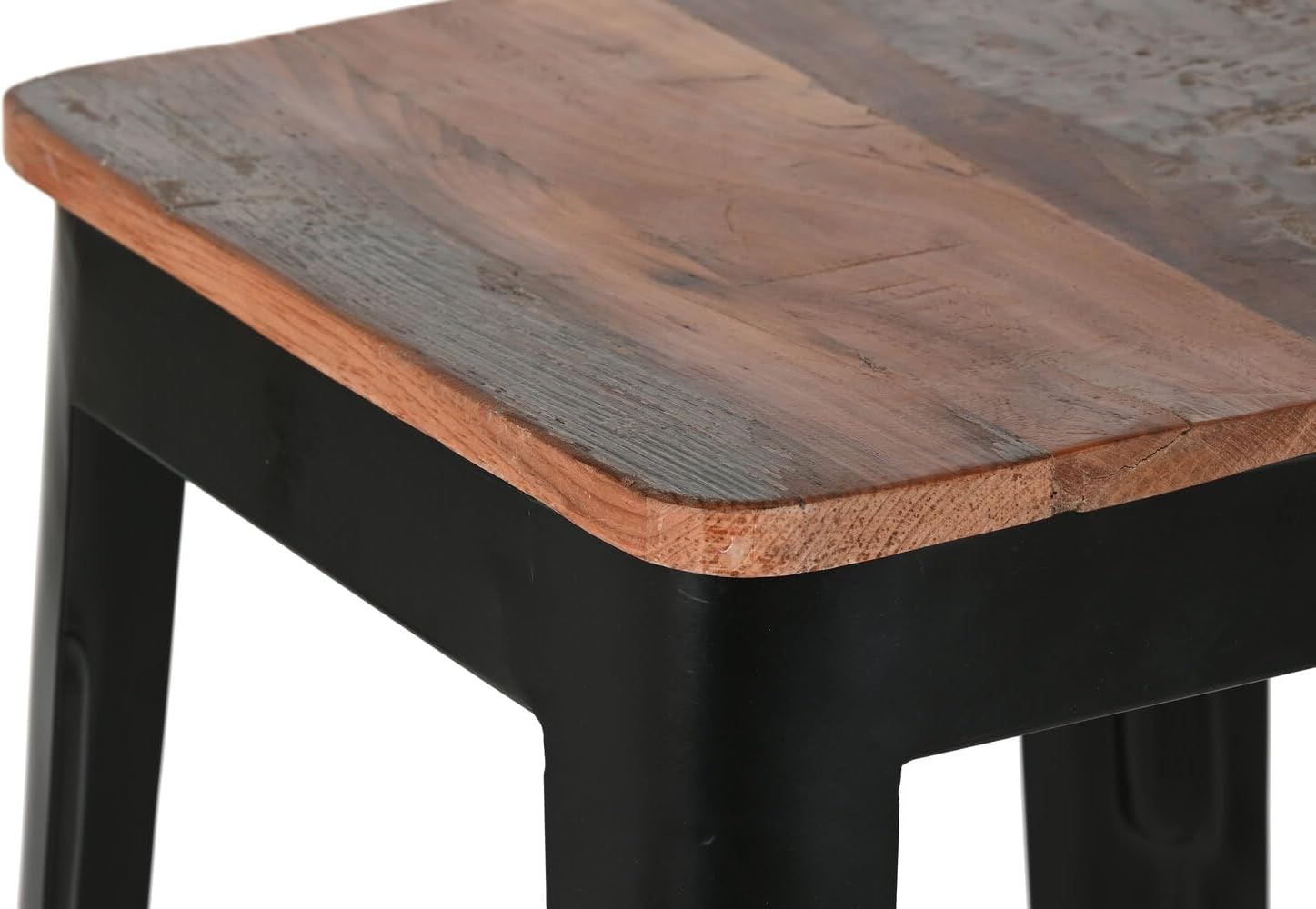 TABURETE METAL MADERA 34X33X77 NEGRO - immagine 4