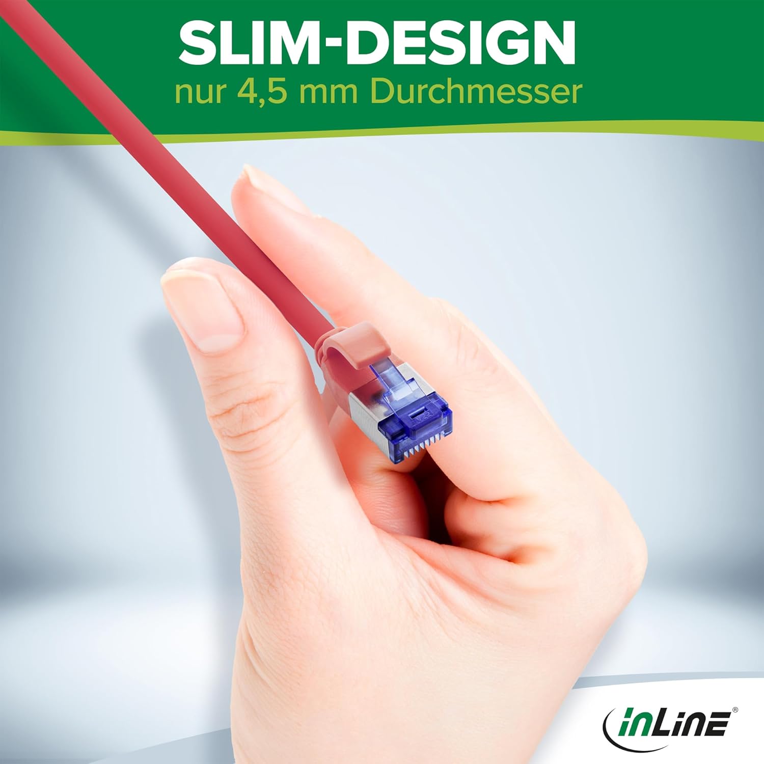 Inline® Cavo Patch Sottile Cat.6A S/FTP 30m, Blu - immagine 2