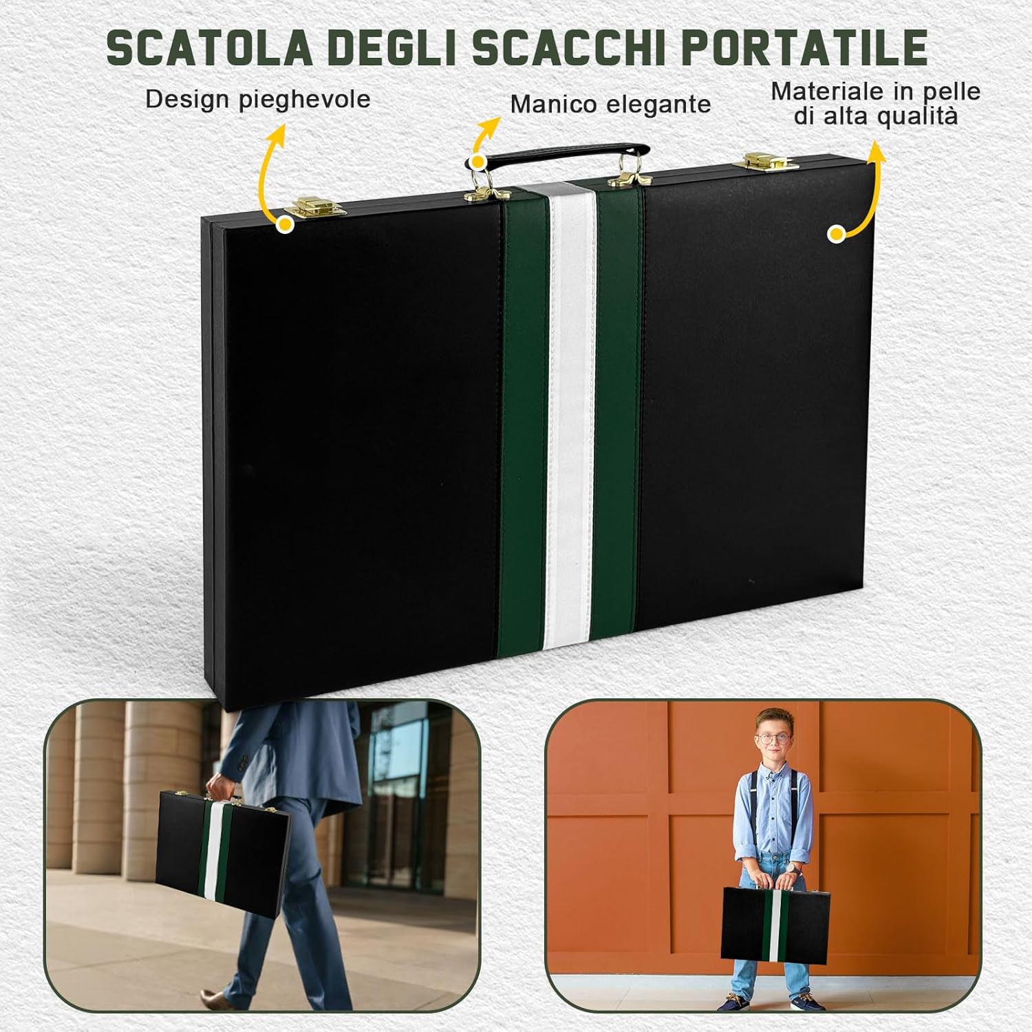 Lohofrnny Set Backgammon Classico da Viaggio 15 pollici - immagine 6