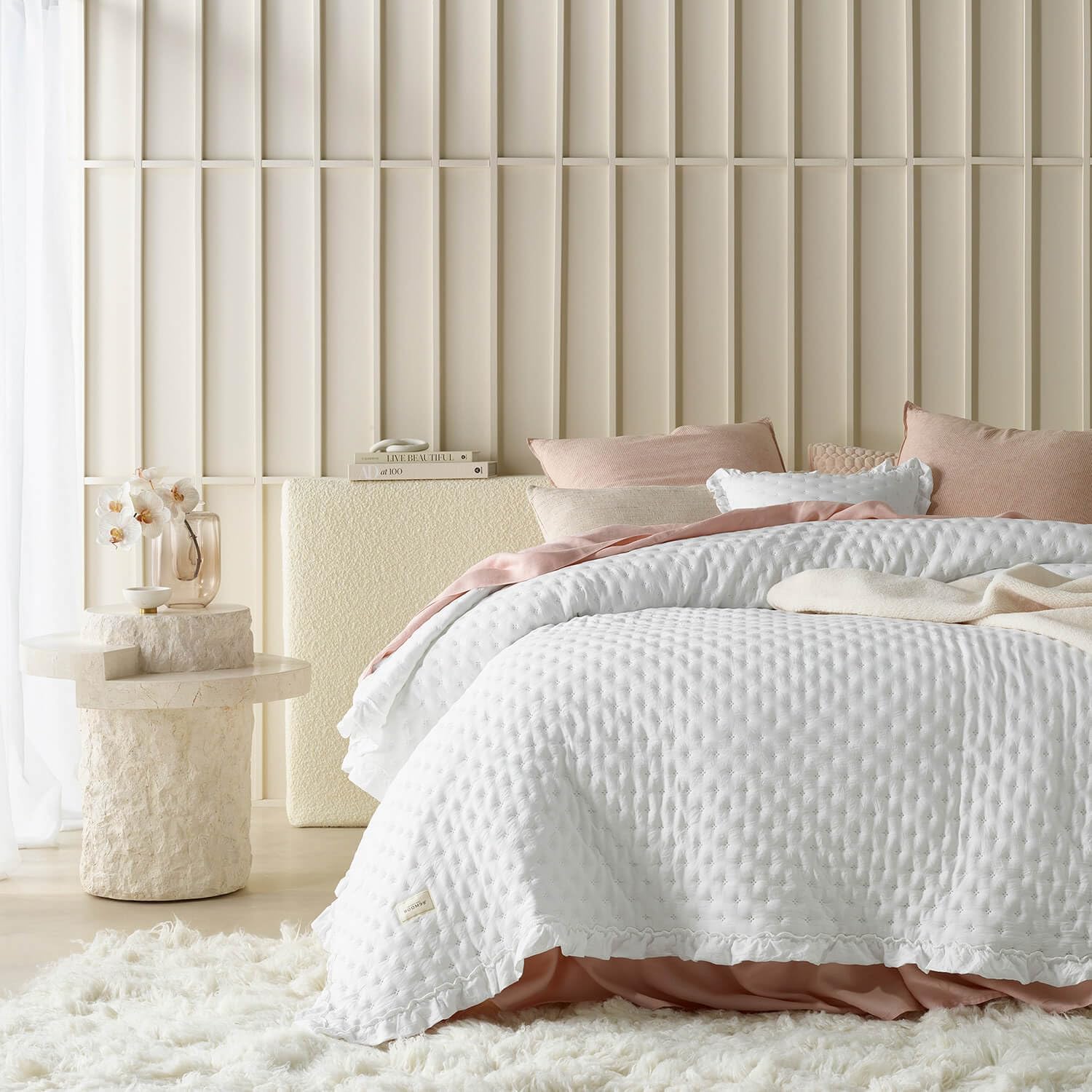 Room99 Molly Elegante Copriletto Bianco 170x210 cm - immagine 5