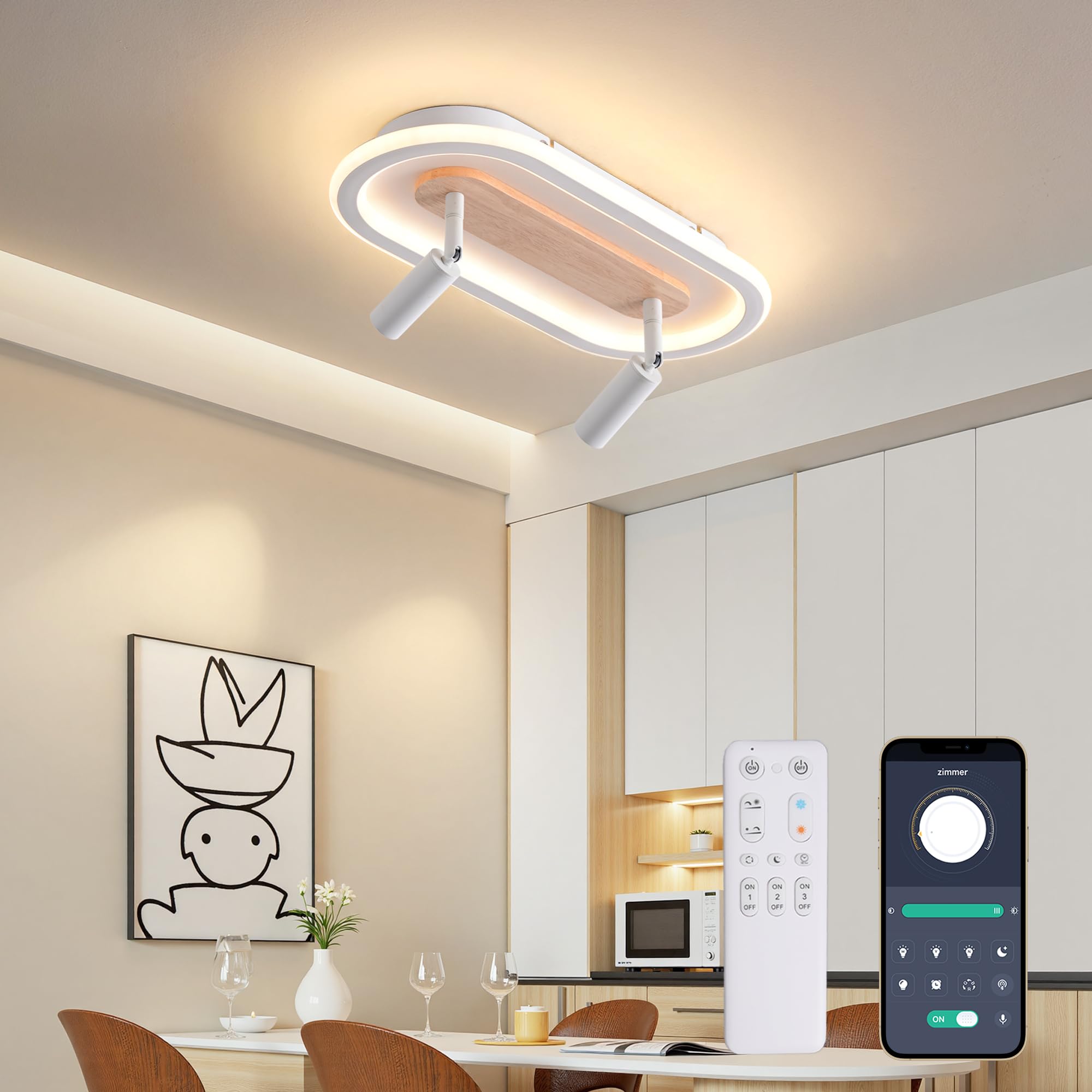 Faretto da Soffitto LED 40CM 3 Luci, Dimmerabile