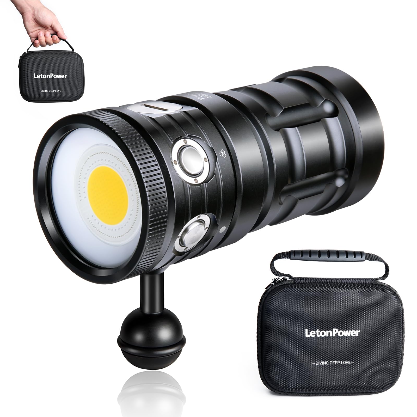 Letonpower TS S Torcia Subacquea Professionale 10000 Lumens