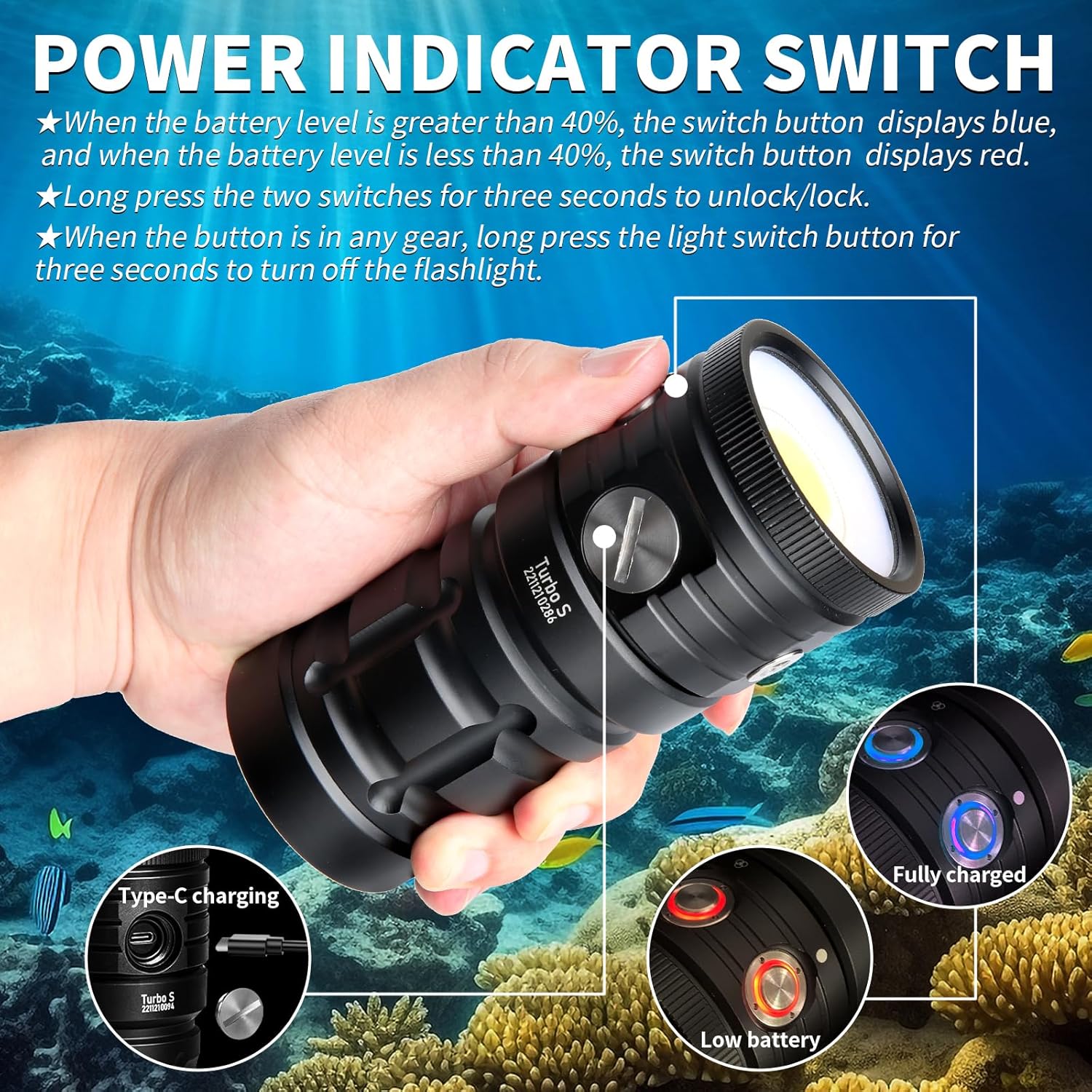 Letonpower TS S Torcia Subacquea Professionale 10000 Lumens - immagine 3