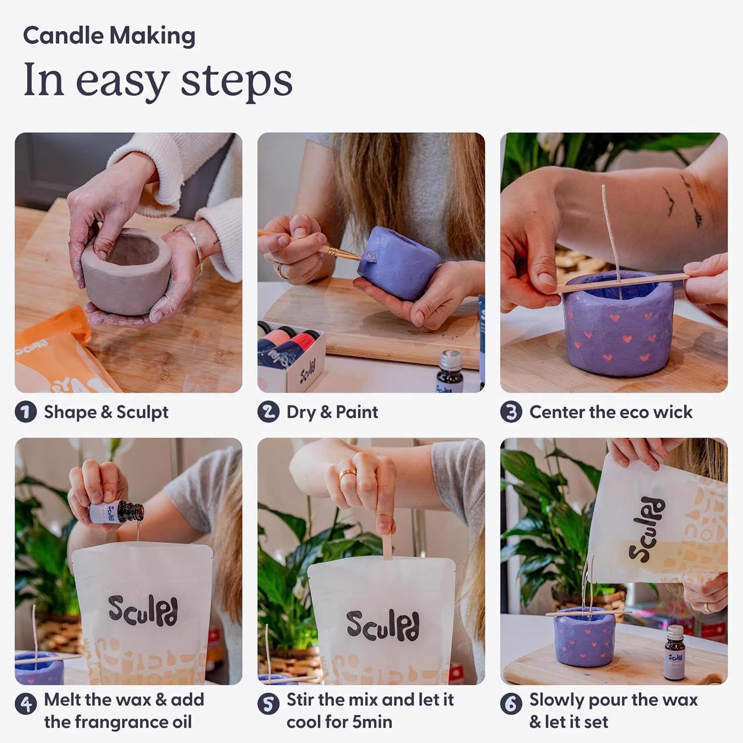 Sculpd Kit per Realizzare Candele e Ceramiche - immagine 4