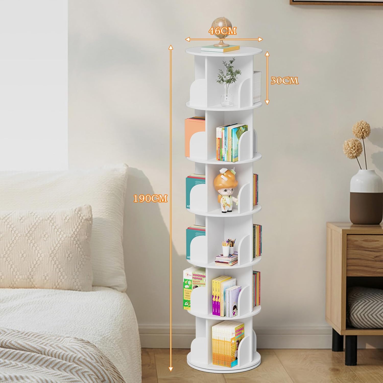 Tonchean Libreria Girevole a 6 Livelli 360° - immagine 2