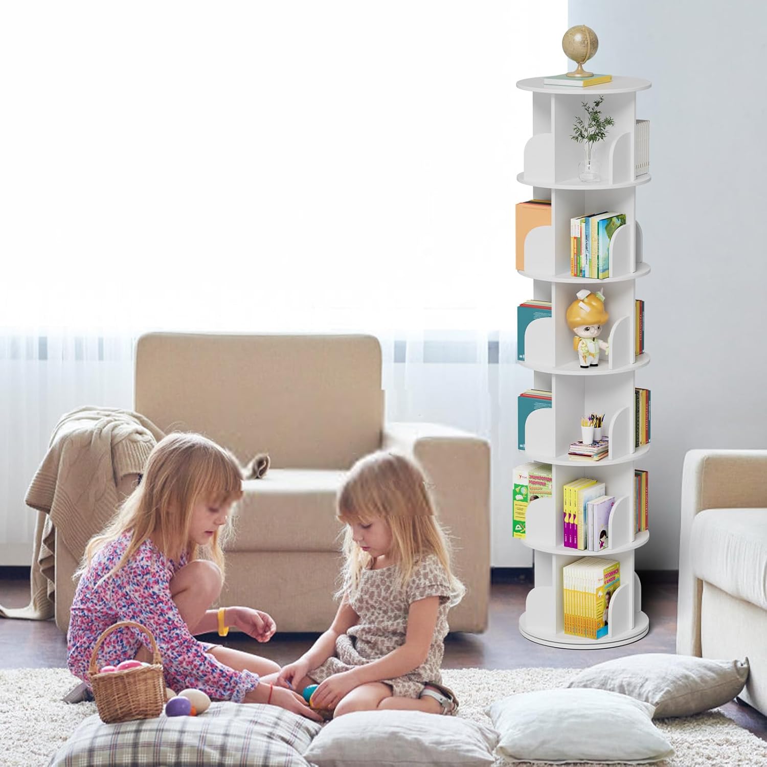 Tonchean Libreria Girevole a 6 Livelli 360° - immagine 3