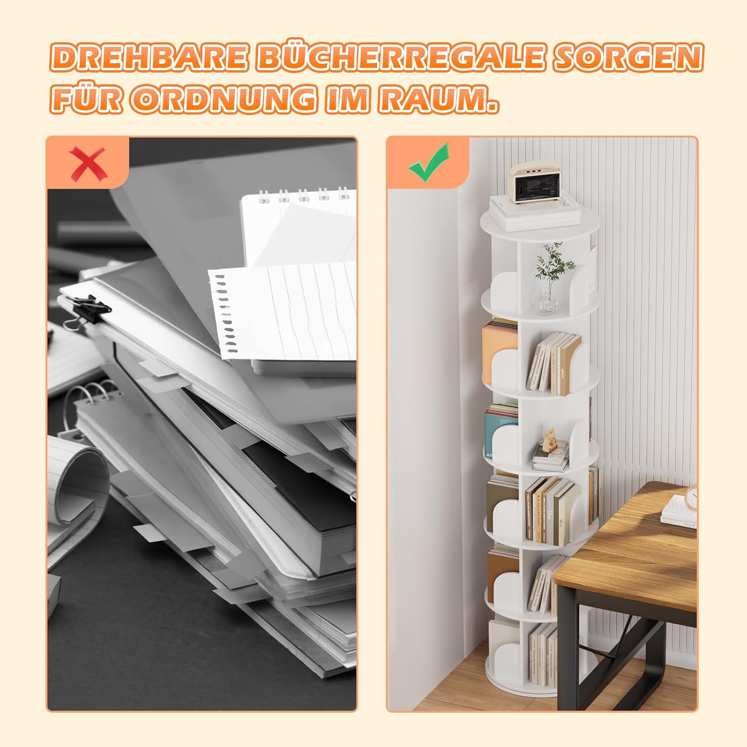 Tonchean Libreria Girevole a 6 Livelli 360° - immagine 7