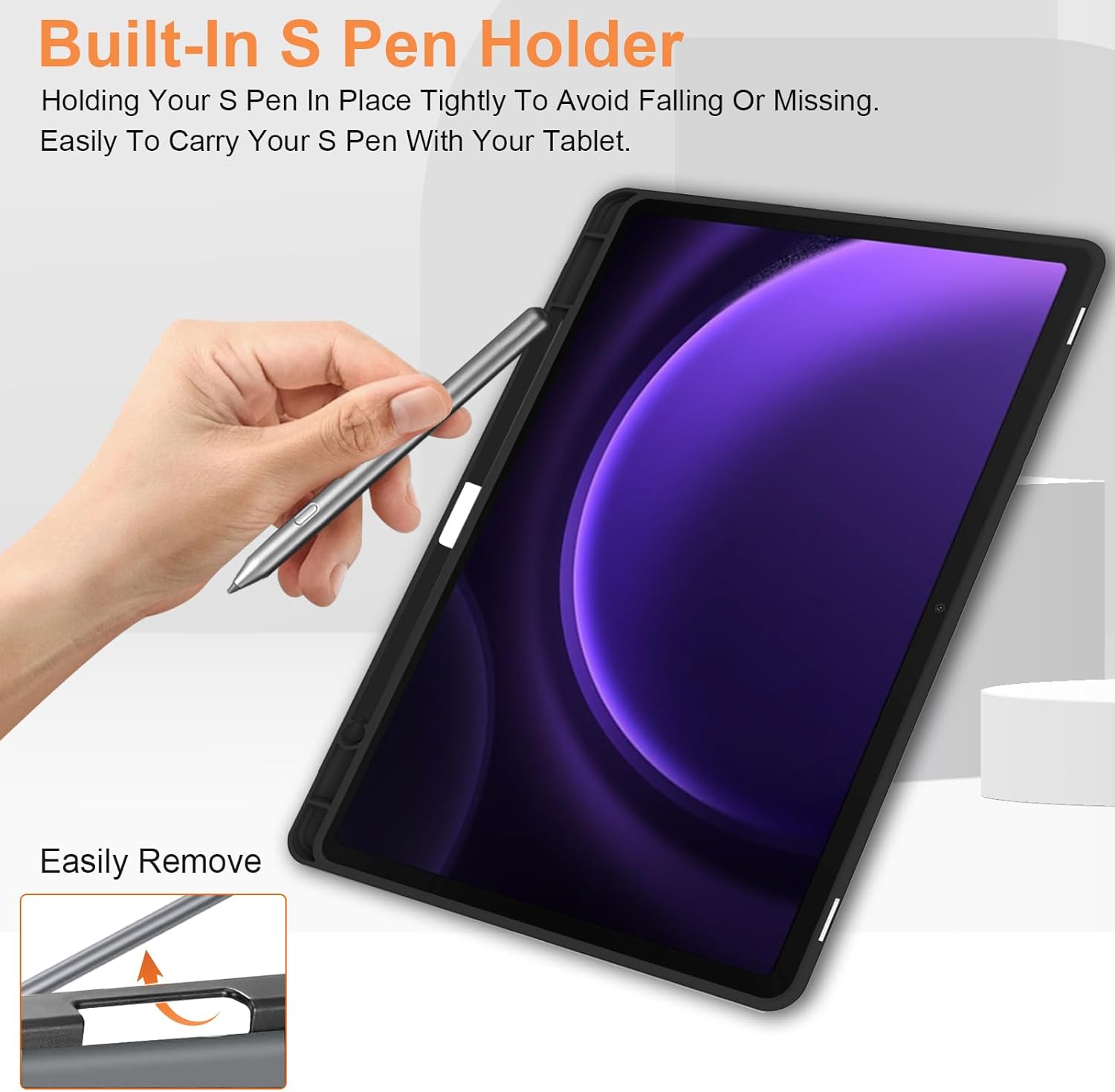 Cover Ultra Sottile per Samsung Galaxy Tab S9 FE/S9, Nero - immagine 4