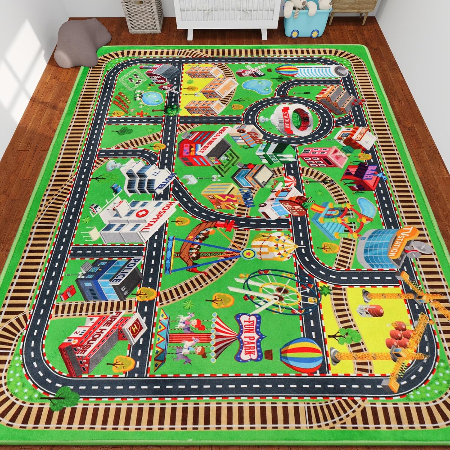 Tappeto da Gioco per Auto Giocattolo 200x150cm - immagine 1