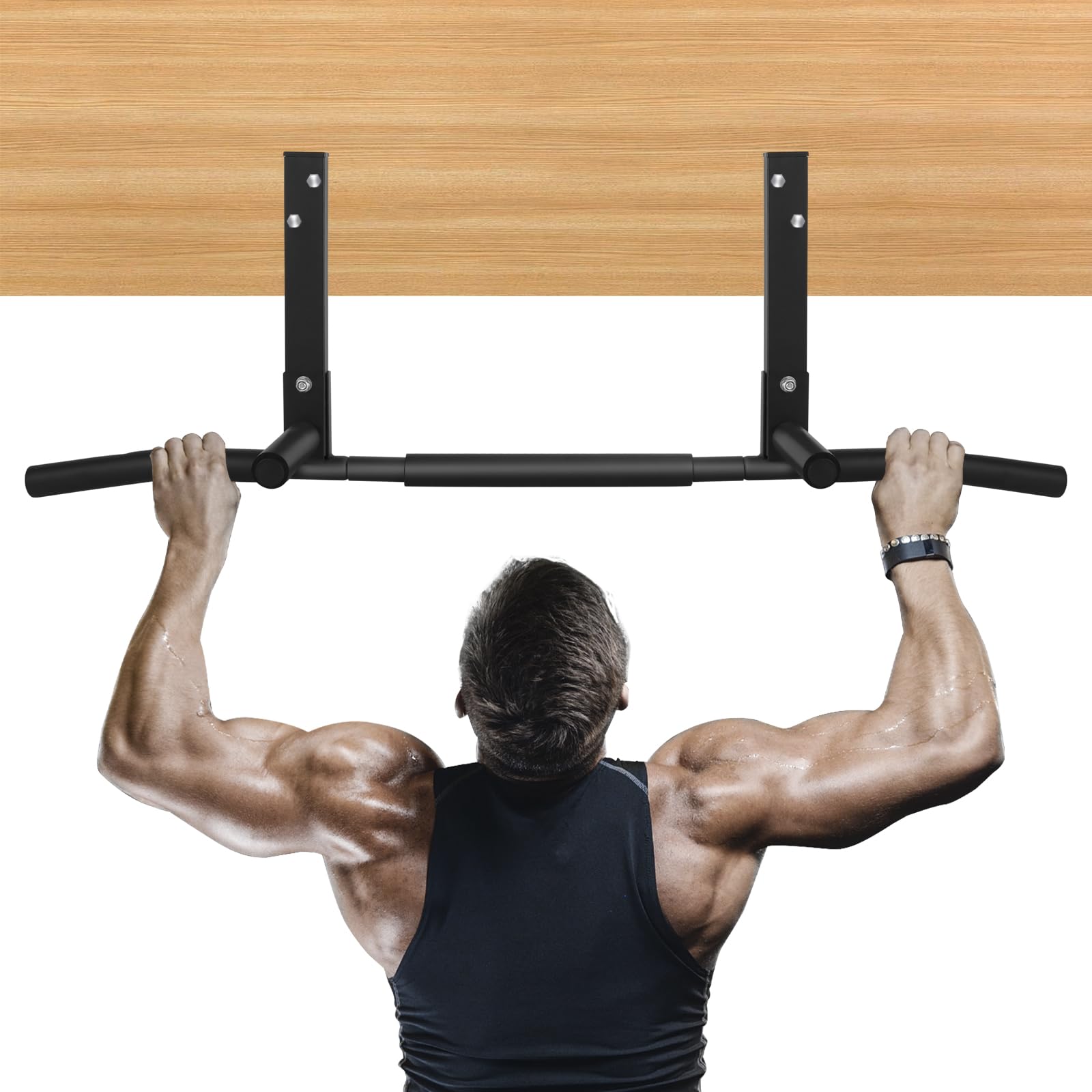 Barre Trazioni Montaggio a Parete in Acciaio Inox, Nero