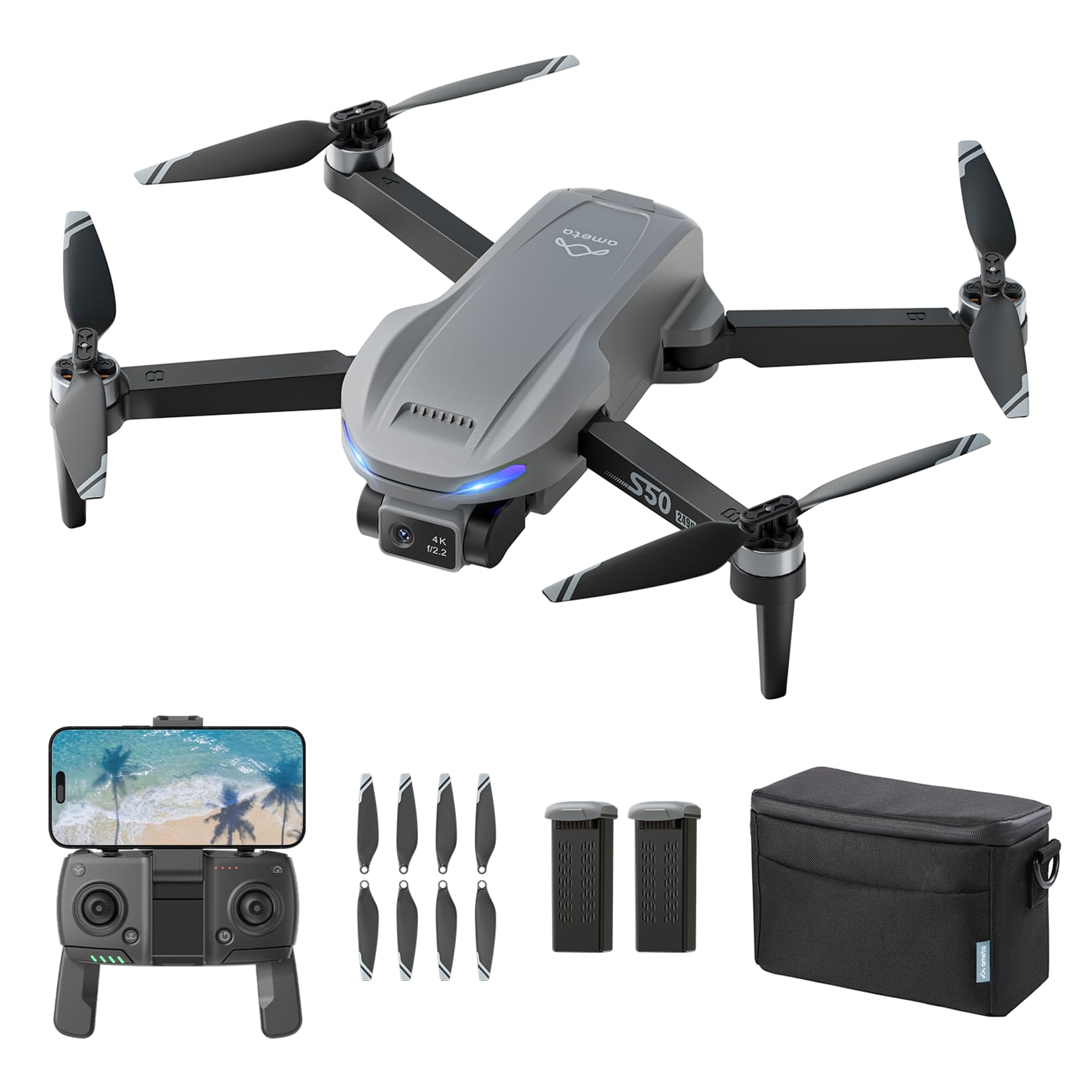 Ameta Drone con Telecamera 4K Professionale e GPS