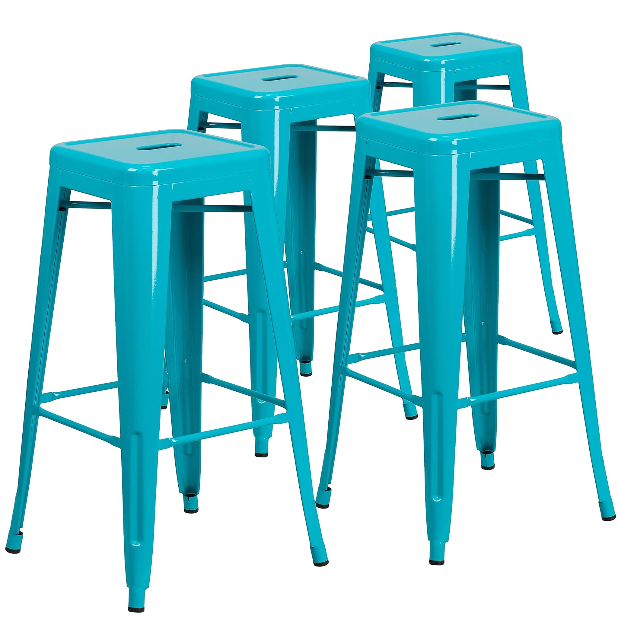 Flash Furniture - Set 4 Sgabelli da Bar Senza Schienale