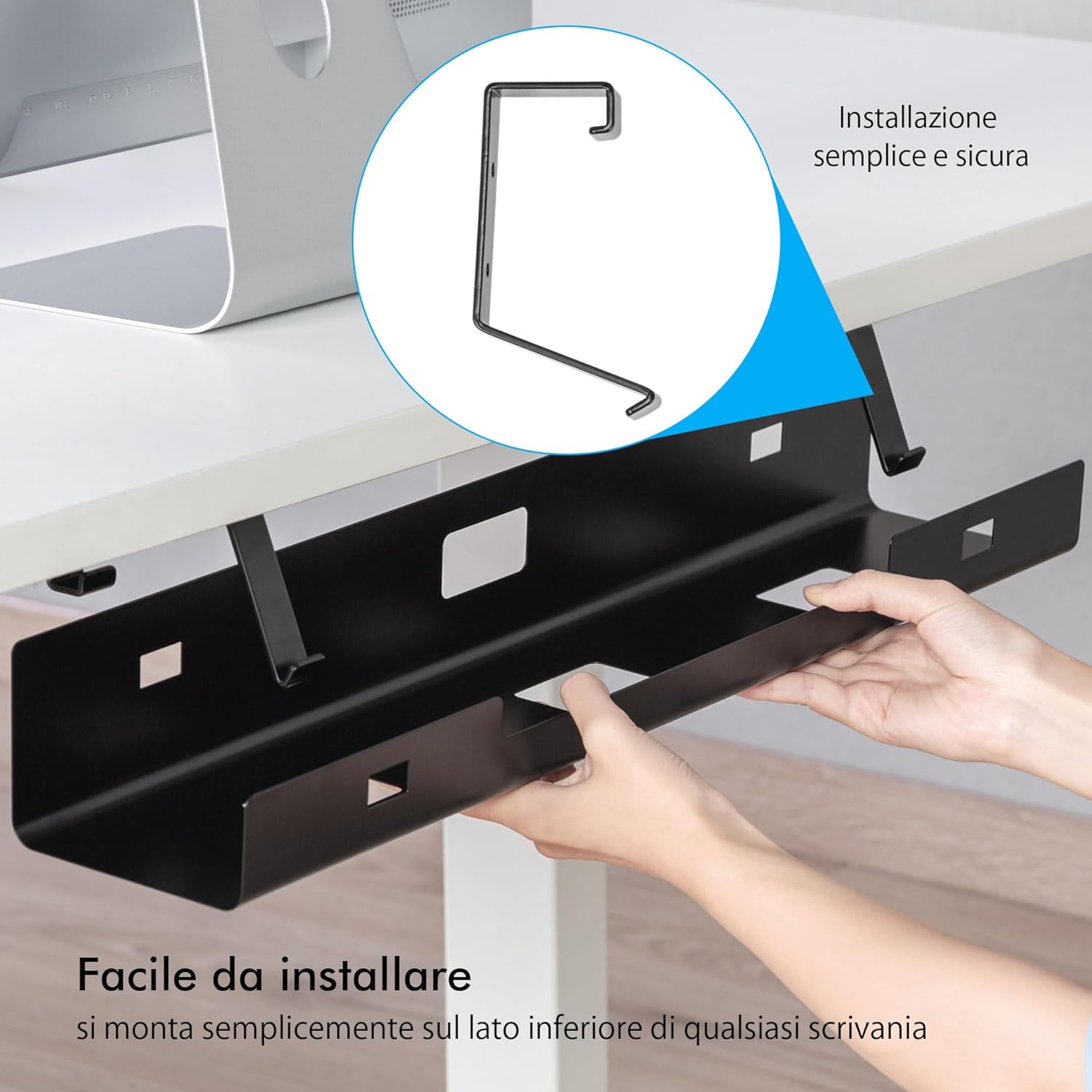 Mimoke Set 2 Cavi di Gestione, 120cm, Acciaio, Nero - immagine 5