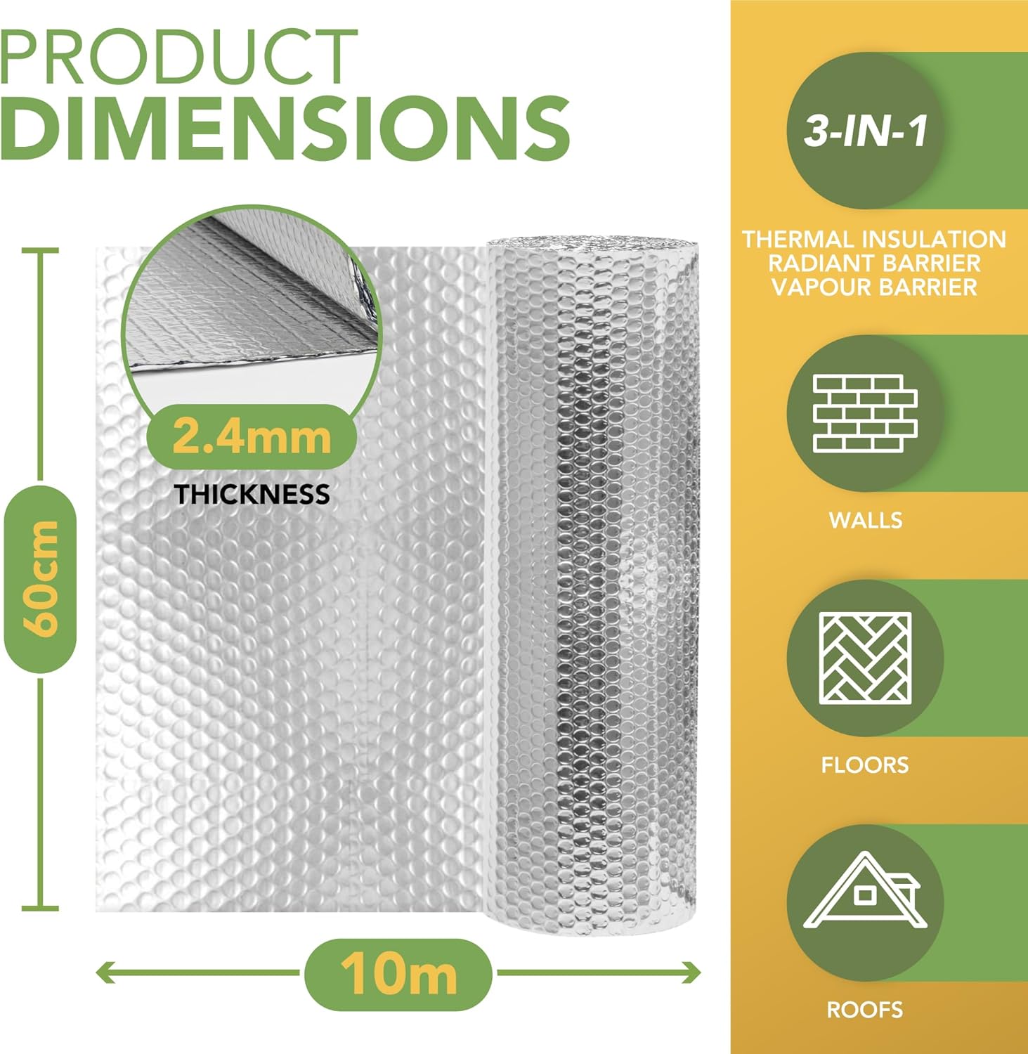 Blostm Rotolo di Pellicola Isolante 10m x 60cm - immagine 2