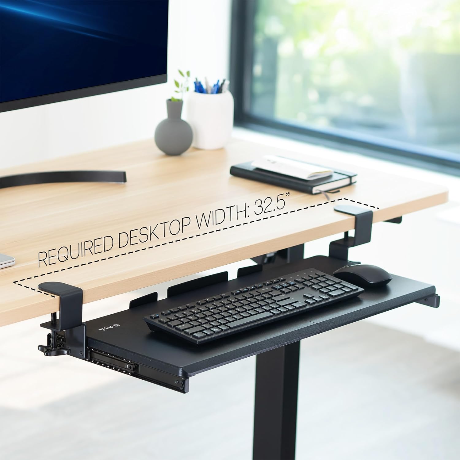 VIVO Large Keyboard Tray Under Desk Pull Out, Black - immagine 2