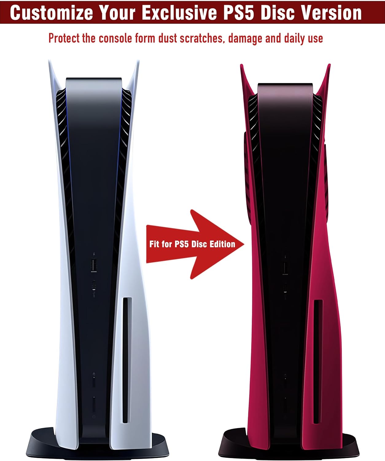 Joso Piastra Frontale per PS5 Disc Edition, Nero - immagine 3