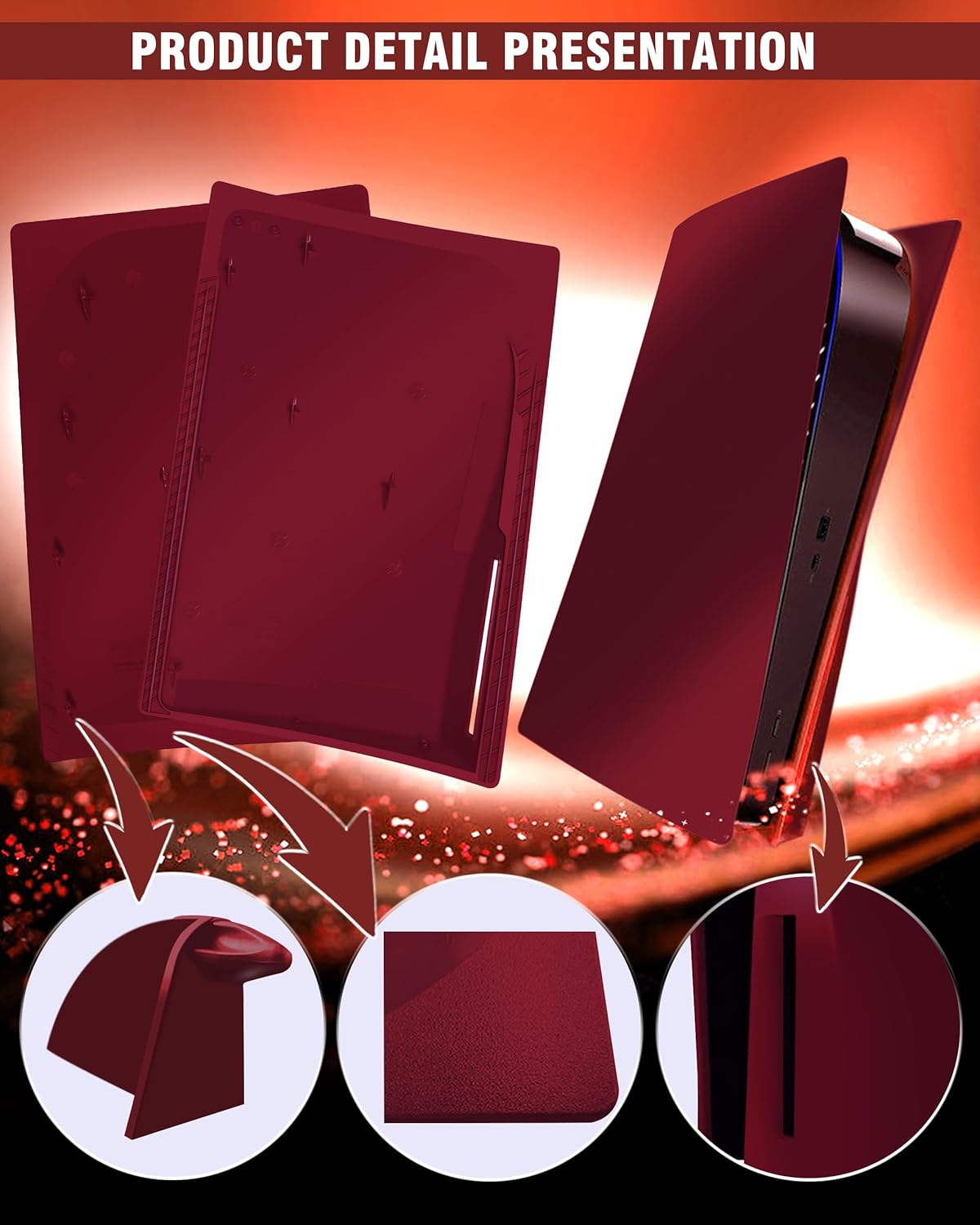 Joso Piastra Frontale per PS5 Disc Edition, Nero - immagine 4