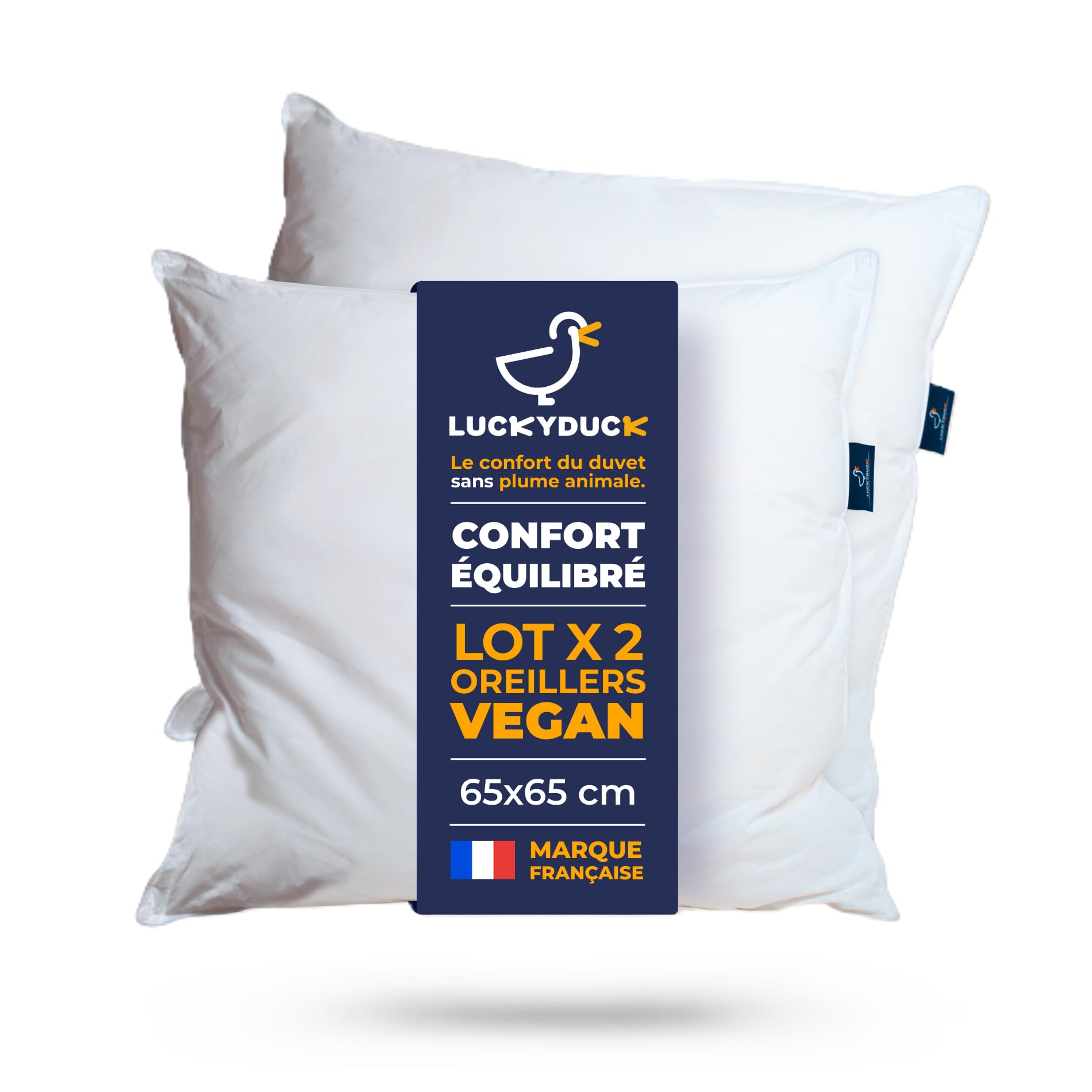 Lucky Duck - Set 2 Cuscini 65x65 in Microfibra