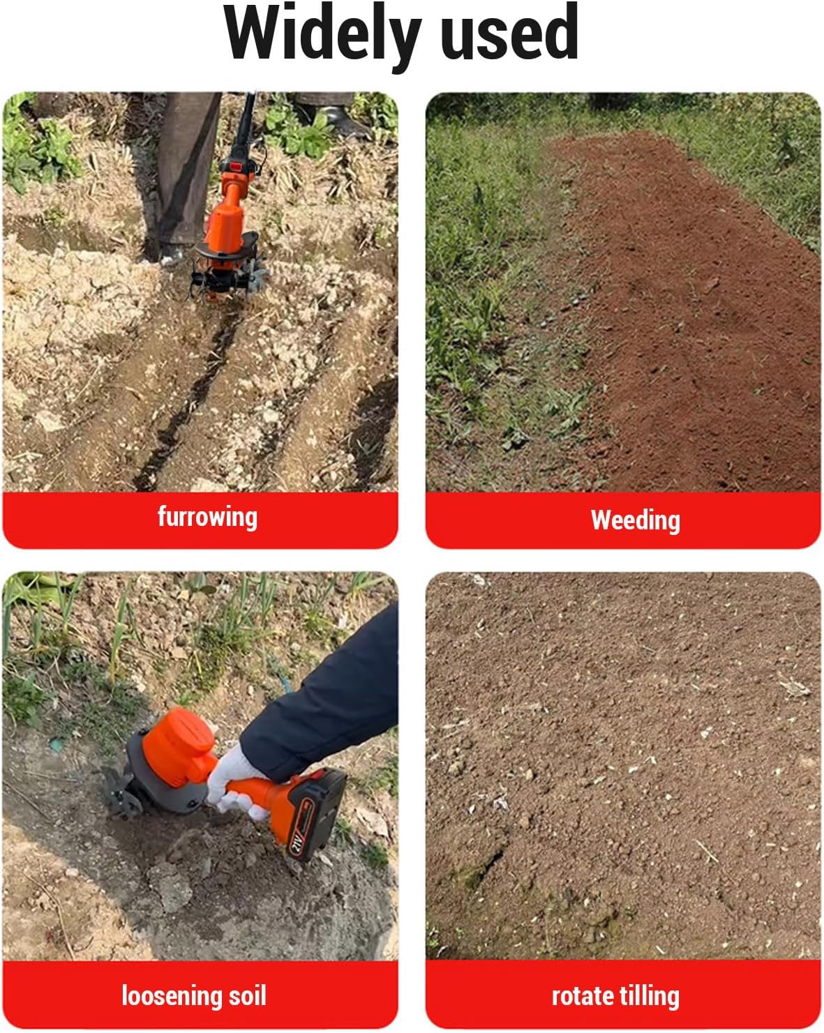 Motocoltivatore Elettrico a Batteria con 2 Batterie 1500mAh - immagine 2