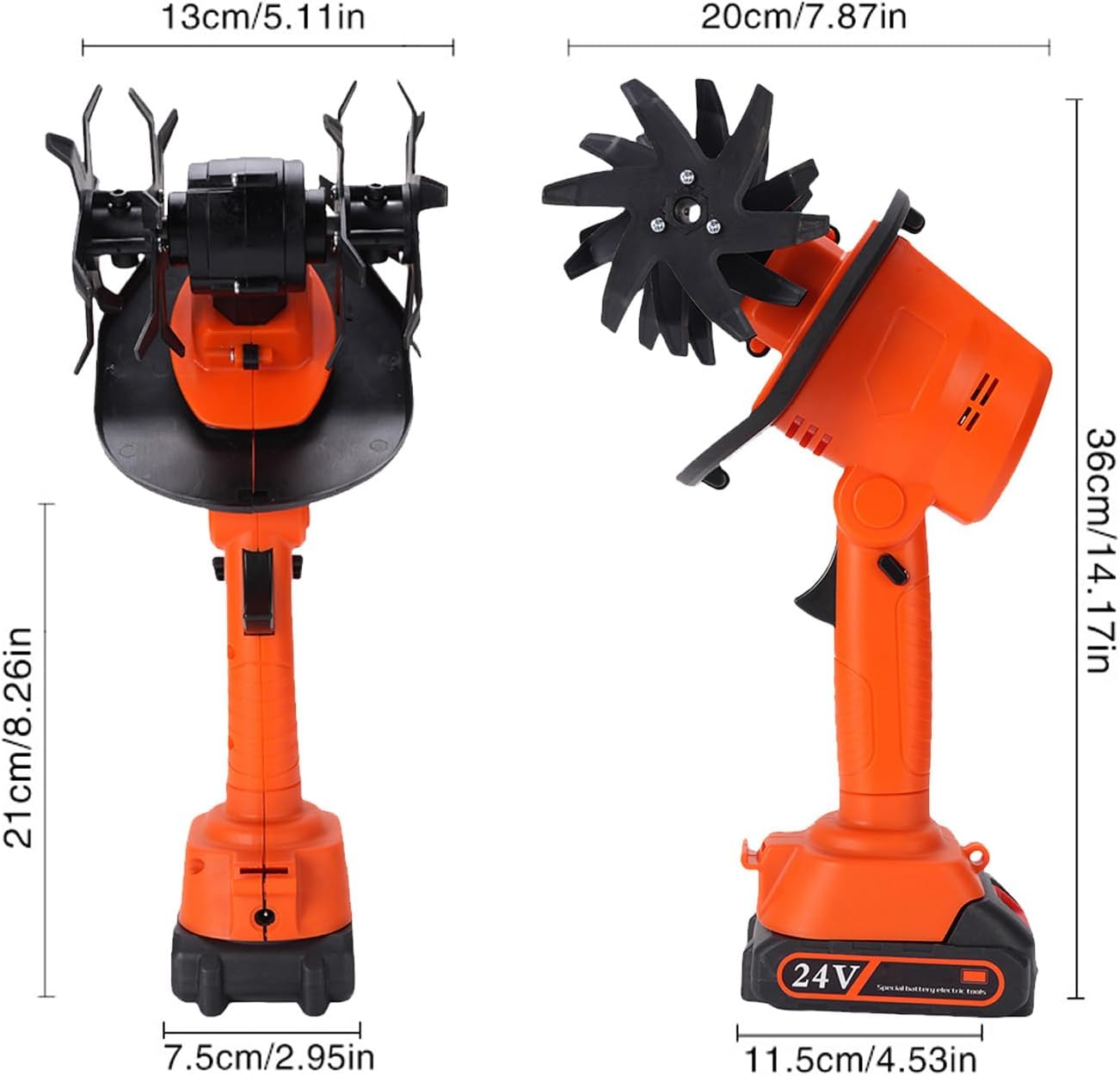 Motocoltivatore Elettrico a Batteria con 2 Batterie 1500mAh - immagine 8