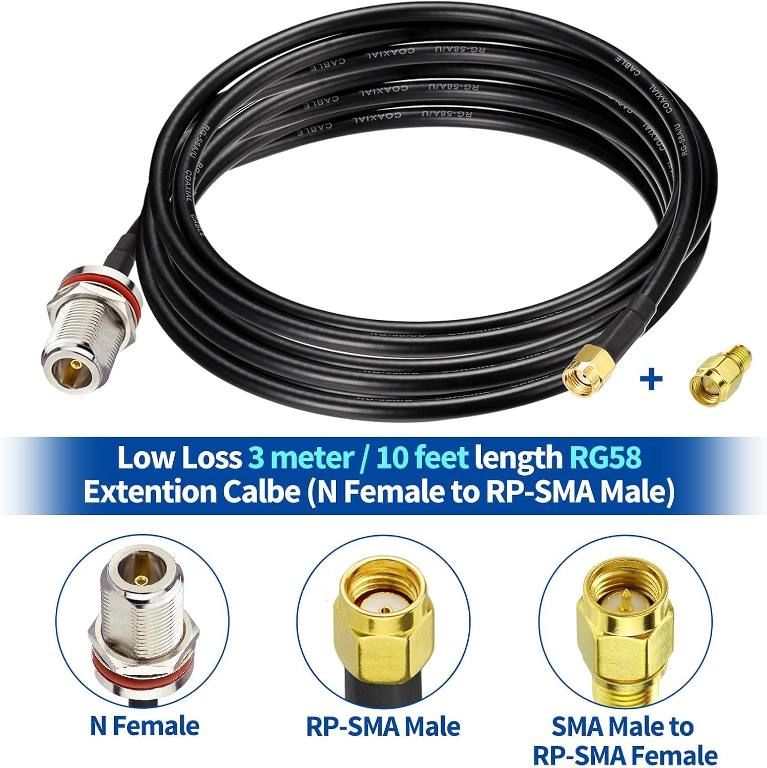 Bingfu Antenna Lora 868mhz 5.8dBi con Cavo 3m - immagine 2