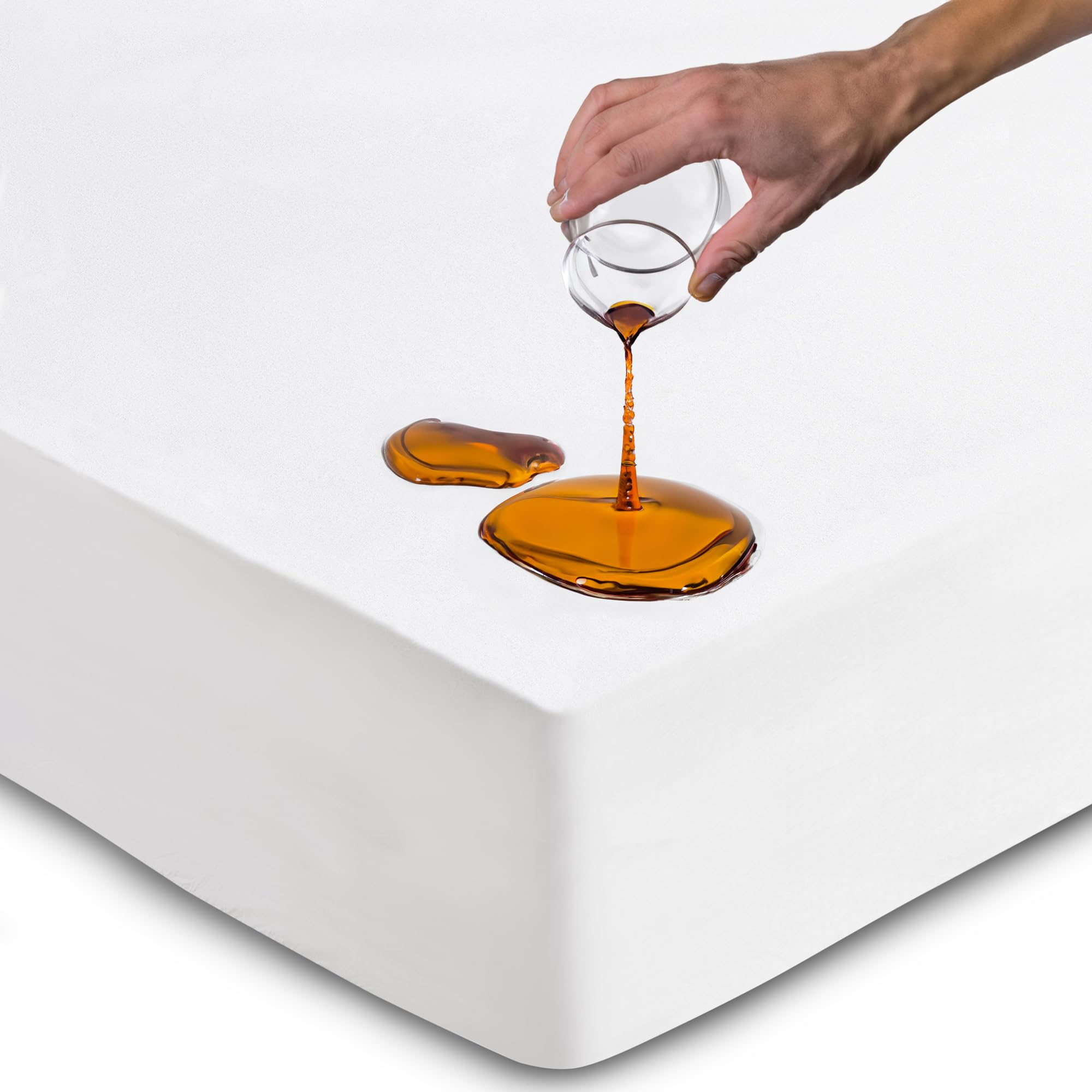 Coprimaterasso Matrimoniale Impermeabile 160x200 cm, Bianco