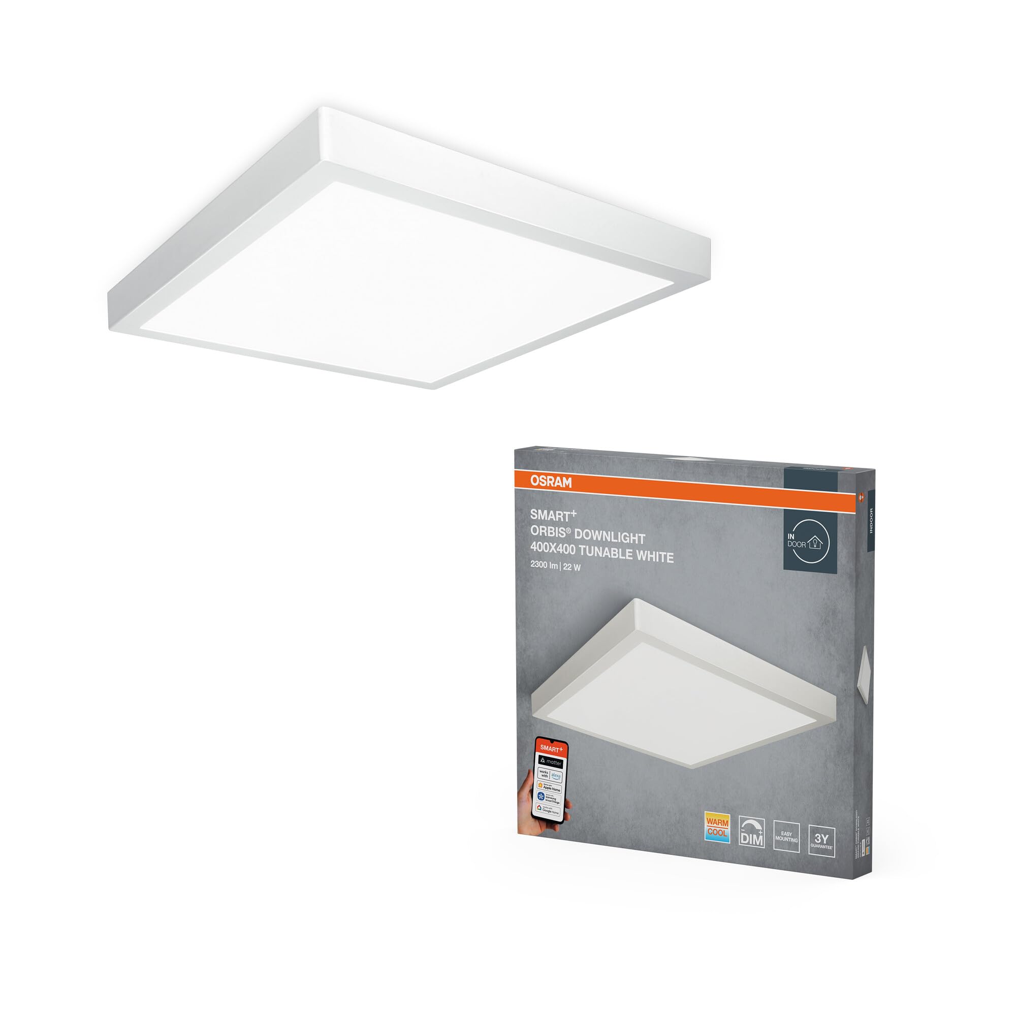 Osram Downlight LED SMART+ Matter Orbis, Quadrato