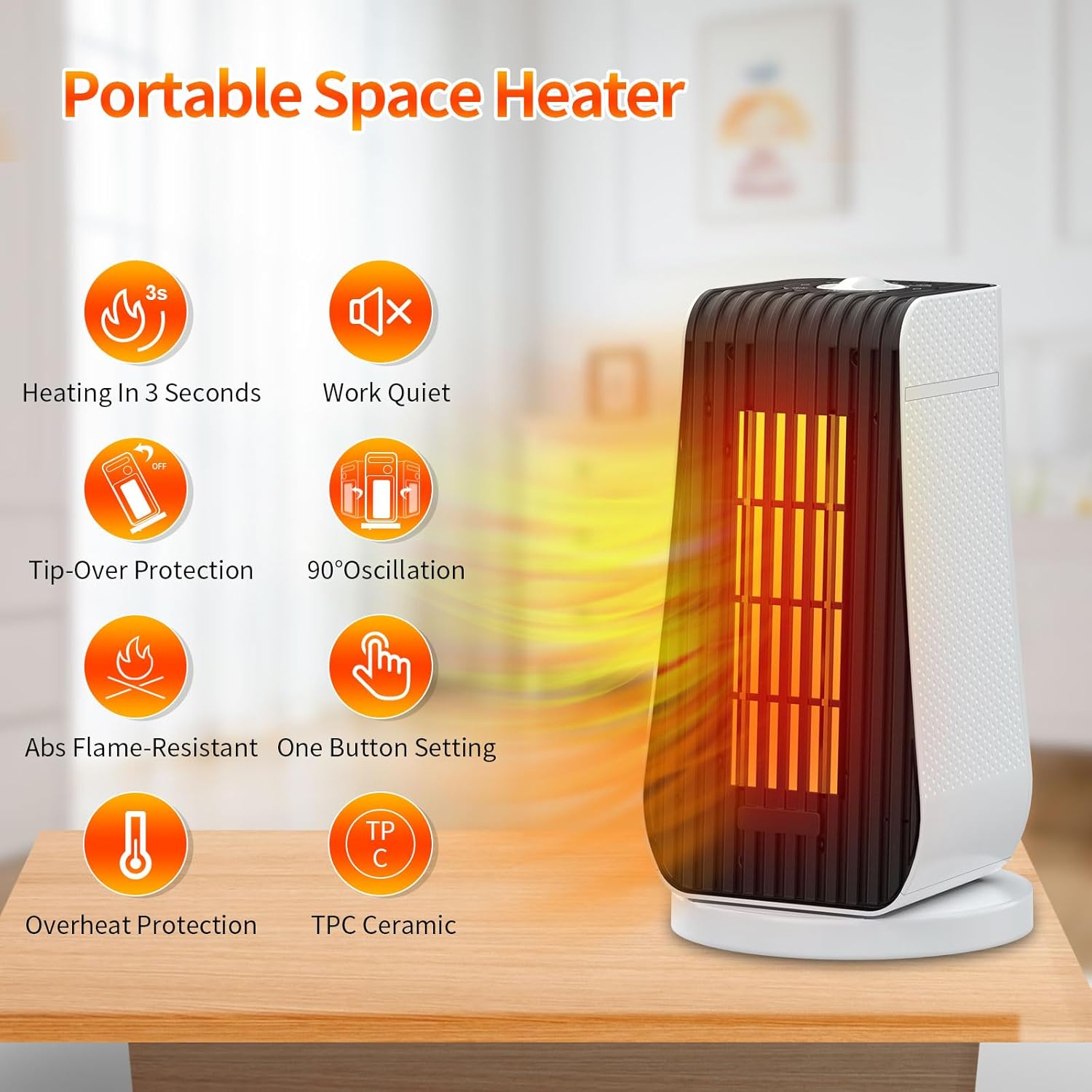 Ninonly Stufetta Elettrica Bagno 1200W - immagine 2