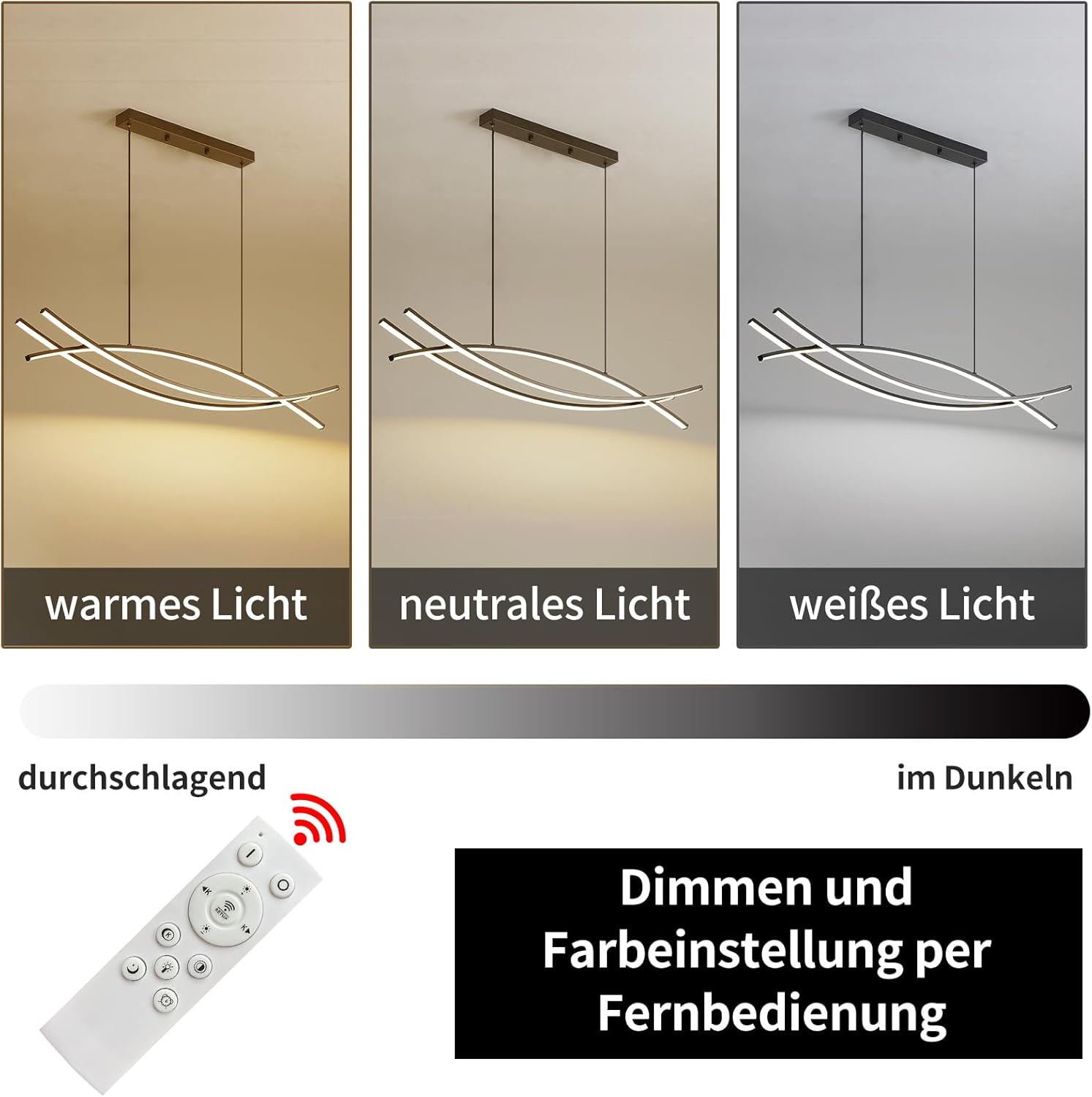 Mikeru Lampada a Sospensione LED Regolabile 120cm - immagine 4