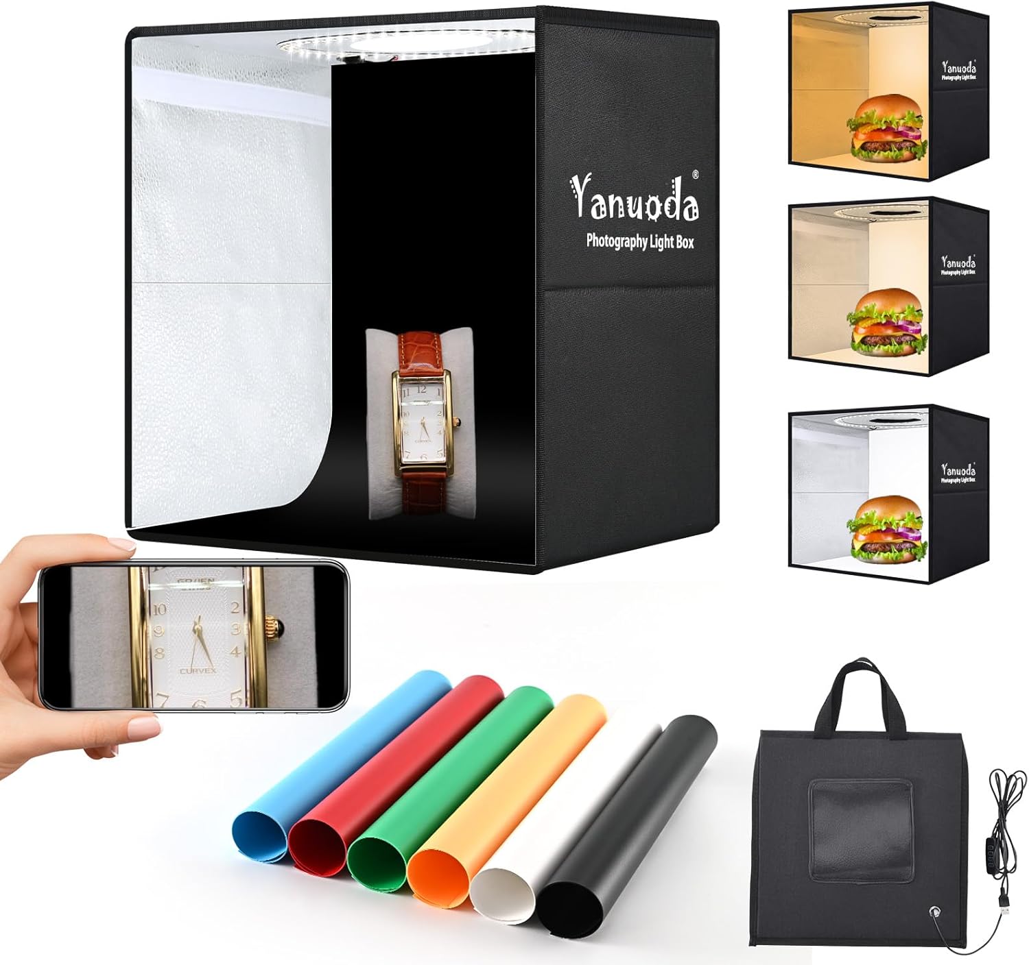 Yanuoda Scatola Luce Fotografica Portatile 30x30cm - immagine 1